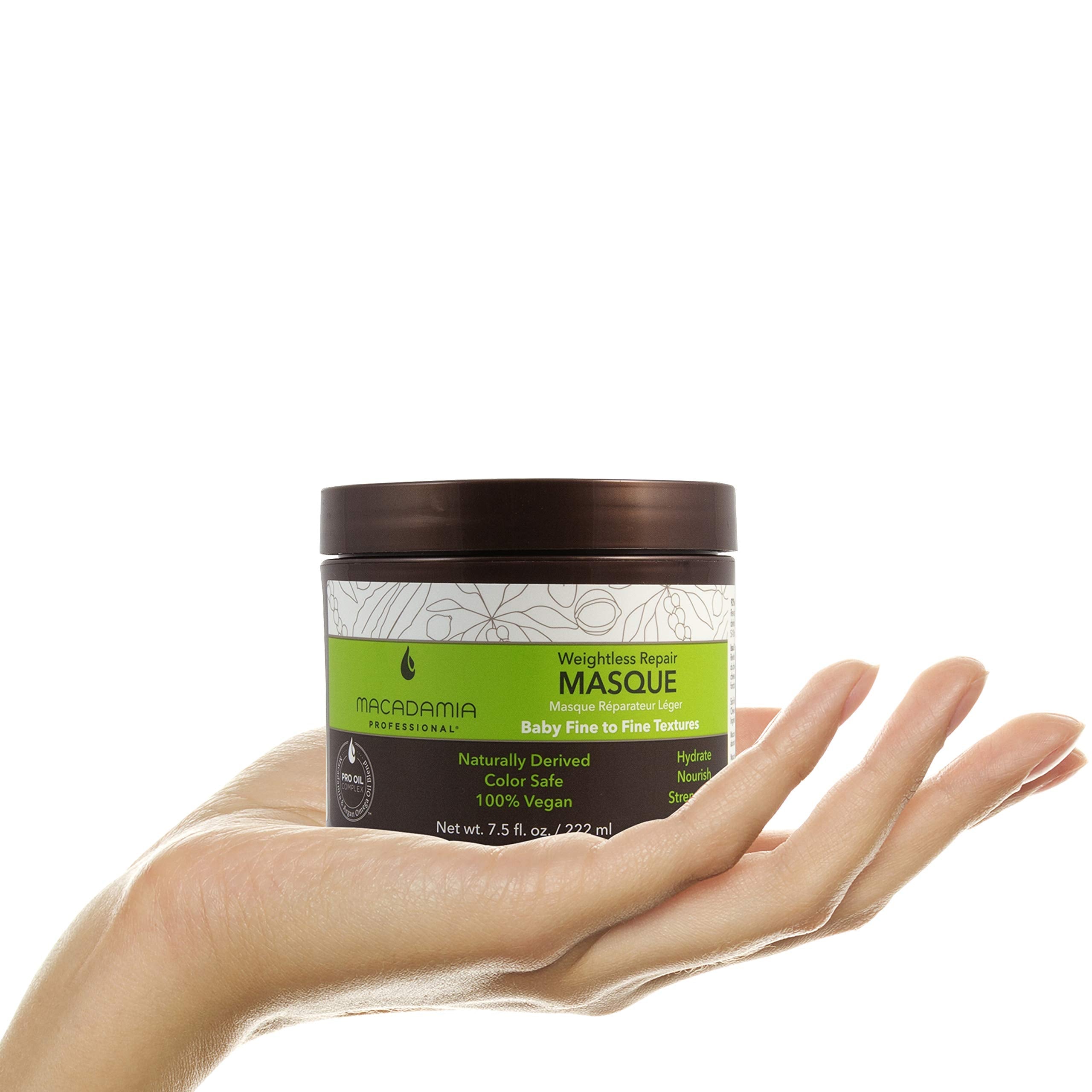 Macadamia Professional Weightless Repair Hair Masque for Thin Fine Hair – Color-Safe, Vegan & Cruelty-Free, 7.5 oz