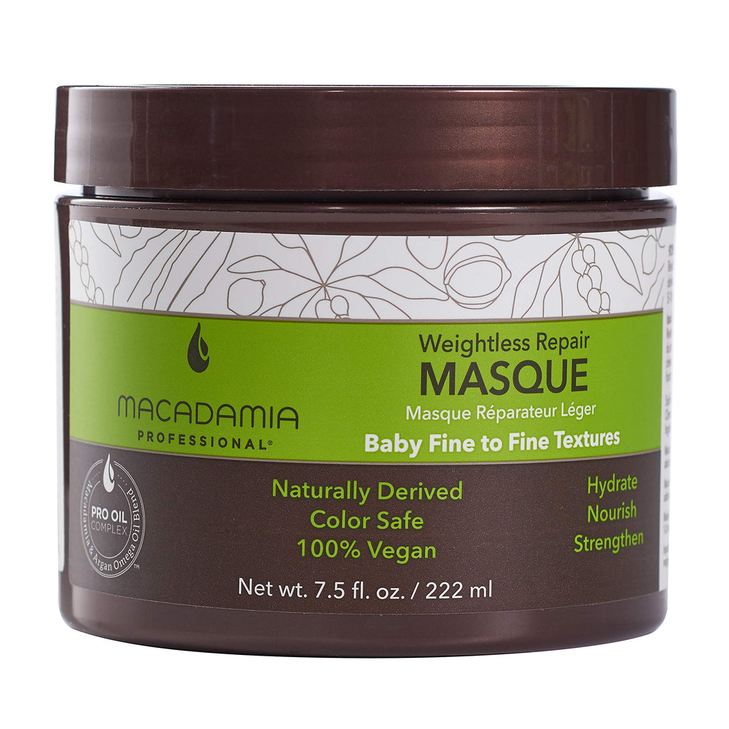 Macadamia Professional Weightless Repair Hair Masque for Thin Fine Hair – Color-Safe, Vegan & Cruelty-Free, 7.5 oz