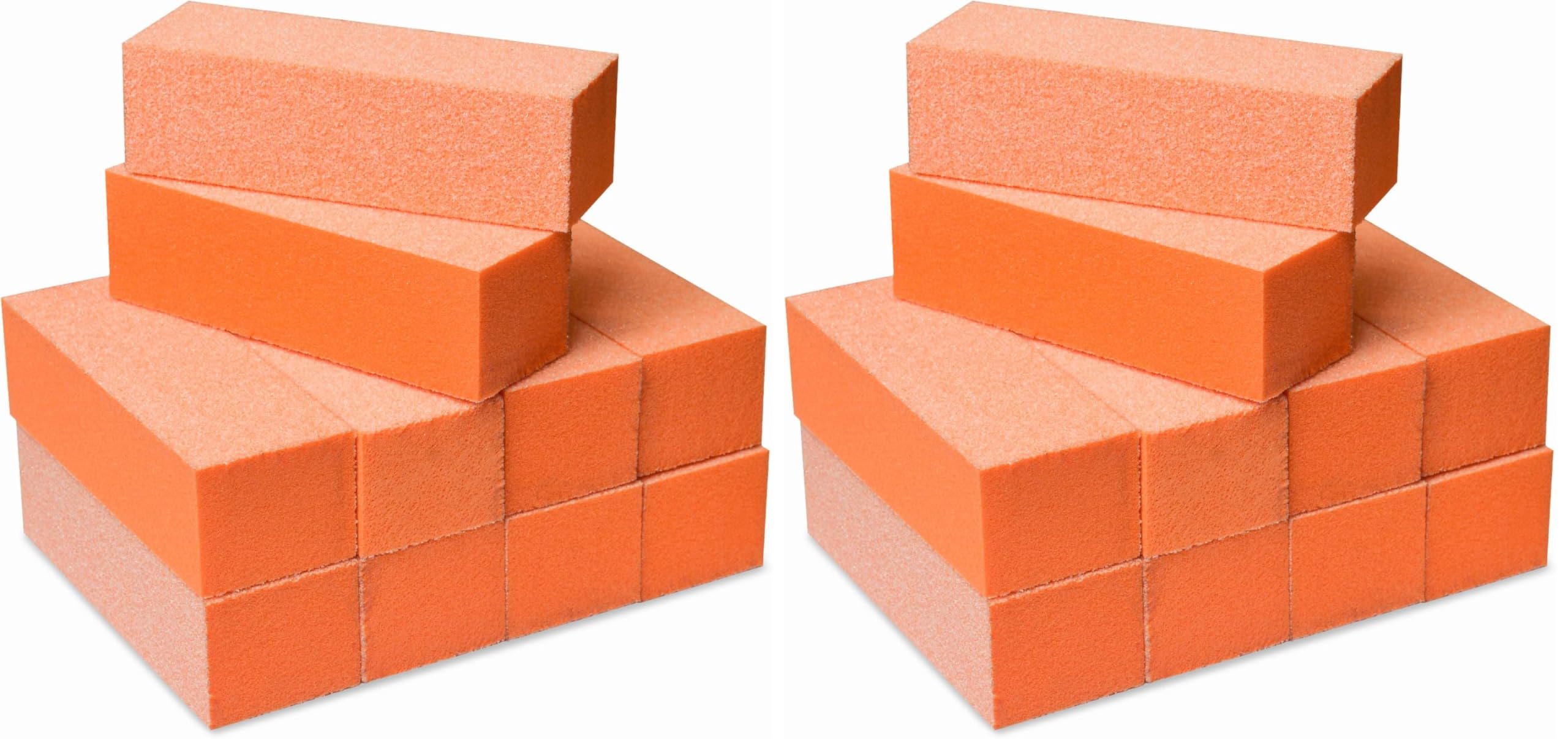 Maccibelle Durable Nail Buffer 60/100 Grit Orange – Buffing Block for Acrylic, Dip Powder & Natural Nails (Pack of 2)