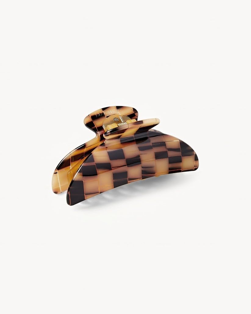 MACHETE Hair Claw Midi Heirloom Clip – 3.5-Inch Blonde Checker, Italian Acetate