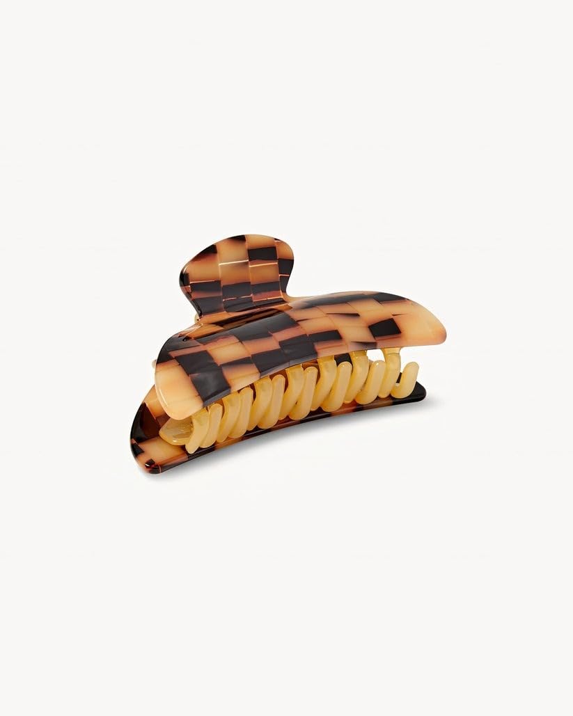 MACHETE Hair Claw Midi Heirloom Clip – 3.5-Inch Blonde Checker, Italian Acetate