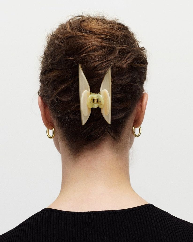 MACHETE Hair Claw Midi Heirloom Clip – 3.5-Inch Blonde Checker, Italian Acetate