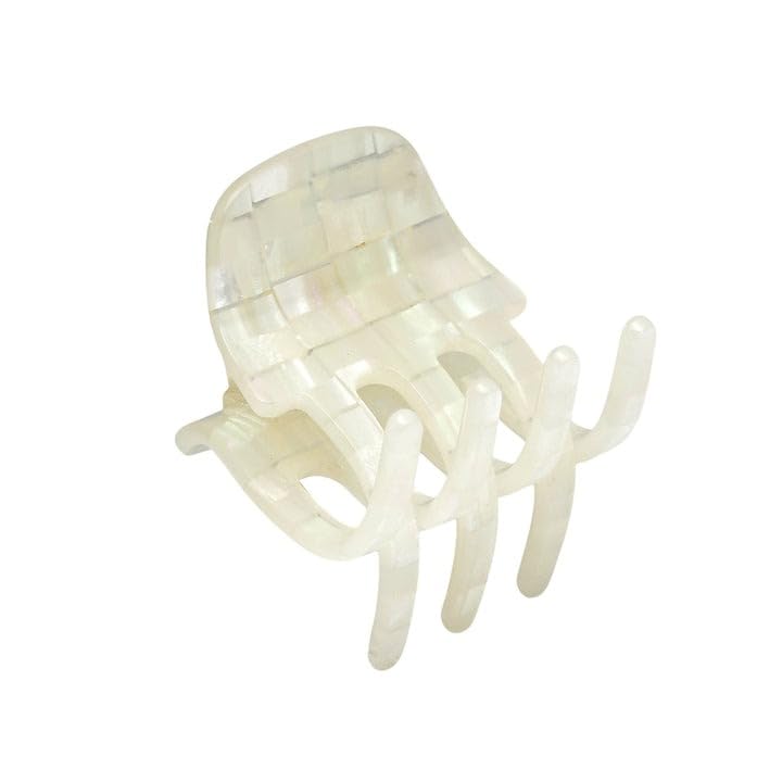 MACHETE Women Hair Clip Mini Claw Clip 1.25-inch Opalite Shell Checker