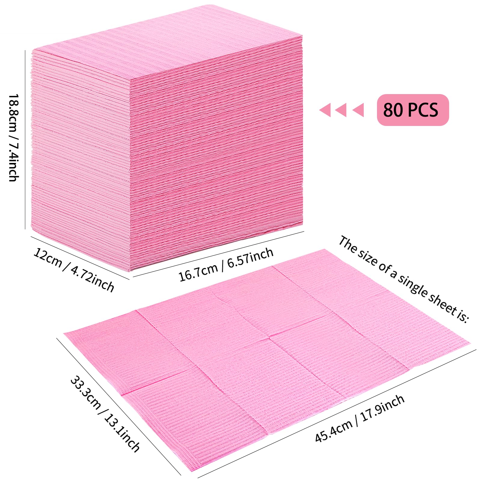 Machine-Ya 80pcs Disposable Nail Mats – Foldable 13x18 Pink Nail Table Covers, Leakproof & Soft