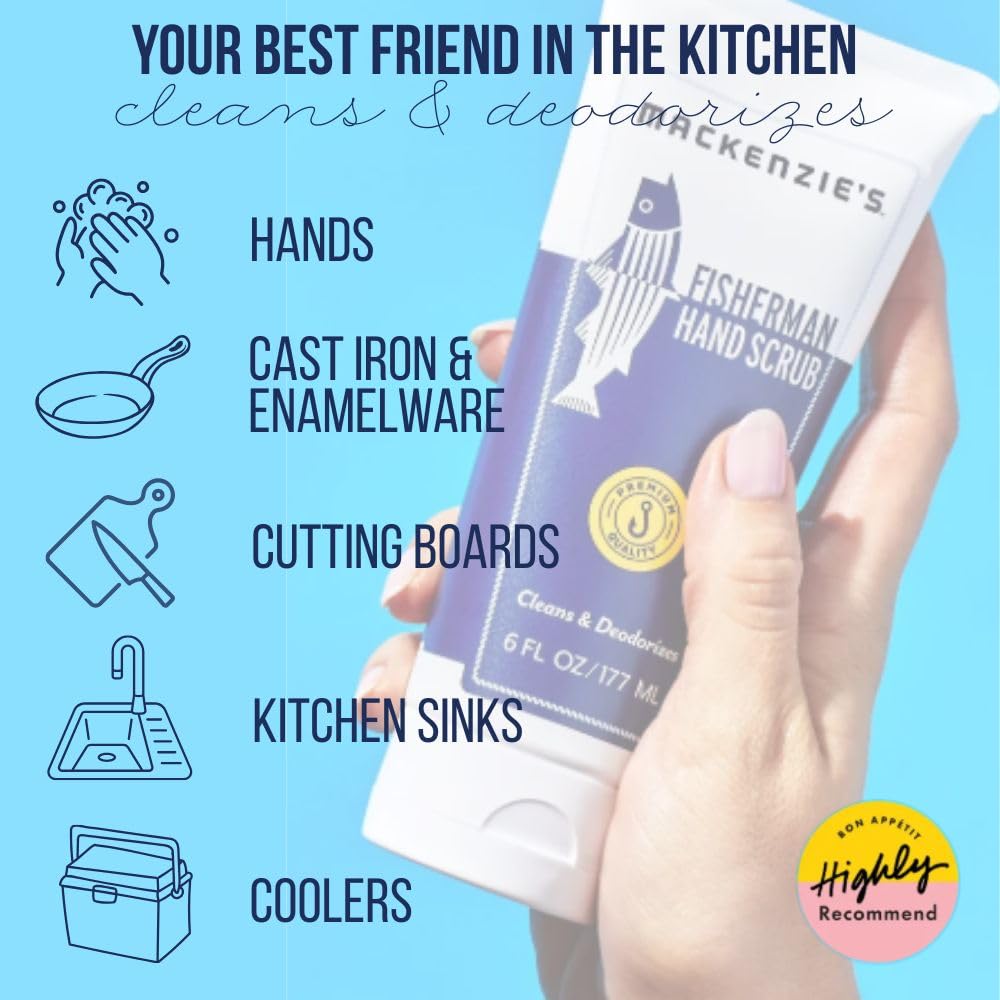 MACKENZIE'S Fisherman Hand Scrub Travel Size Packets – 12 x 0.33 oz – Biodegradable & Odor-Removing