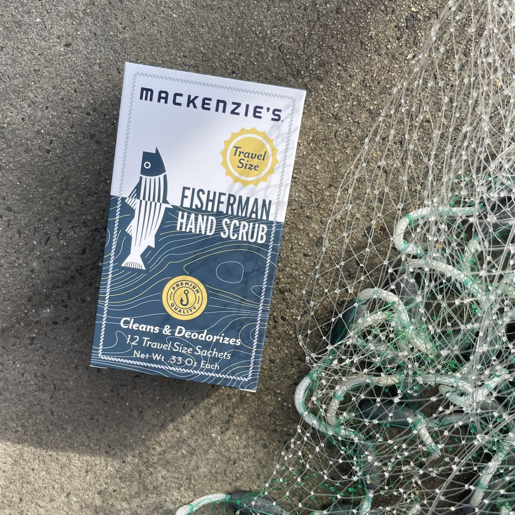 MACKENZIE'S Fisherman Hand Scrub Travel Size Packets – 12 x 0.33 oz – Biodegradable & Odor-Removing