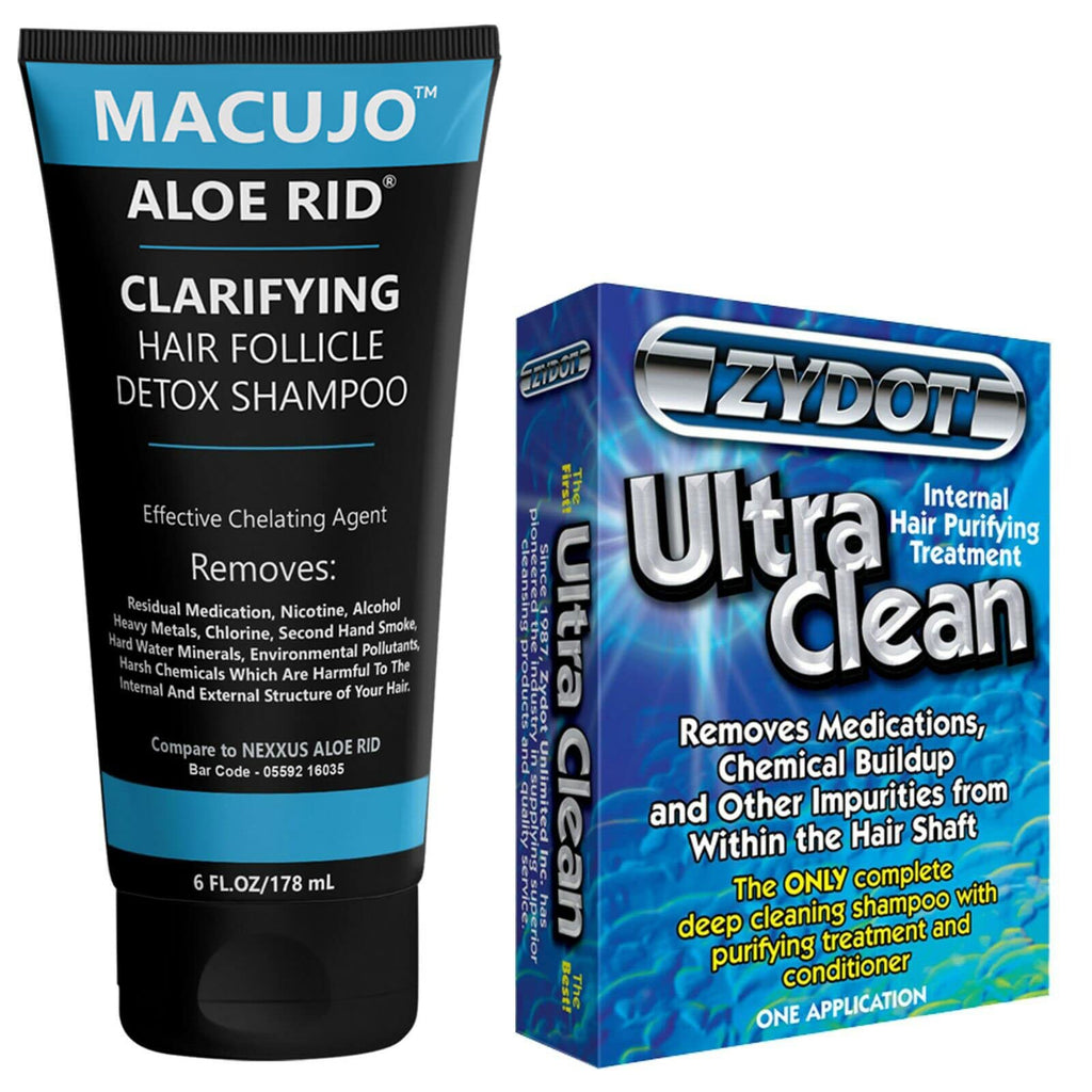Macujo Aloe Rid Detox Shampoo + Zydot UltraClean Method - Deep Clean Hair, Remove Residuals & Pollutants
