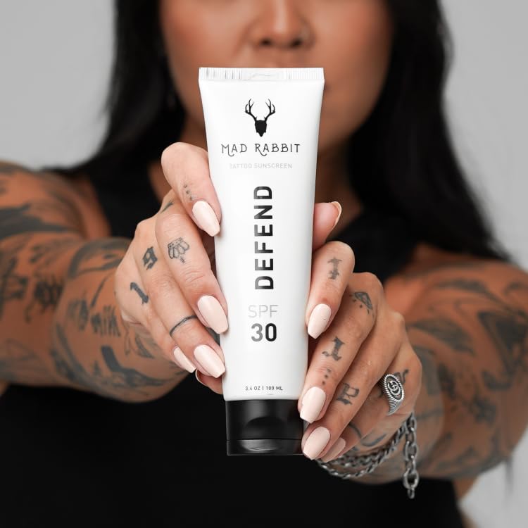 Mad Rabbit Defend SPF 30 Tattoo Sunscreen | Mineral Protection & Moisturizer (100 mL)