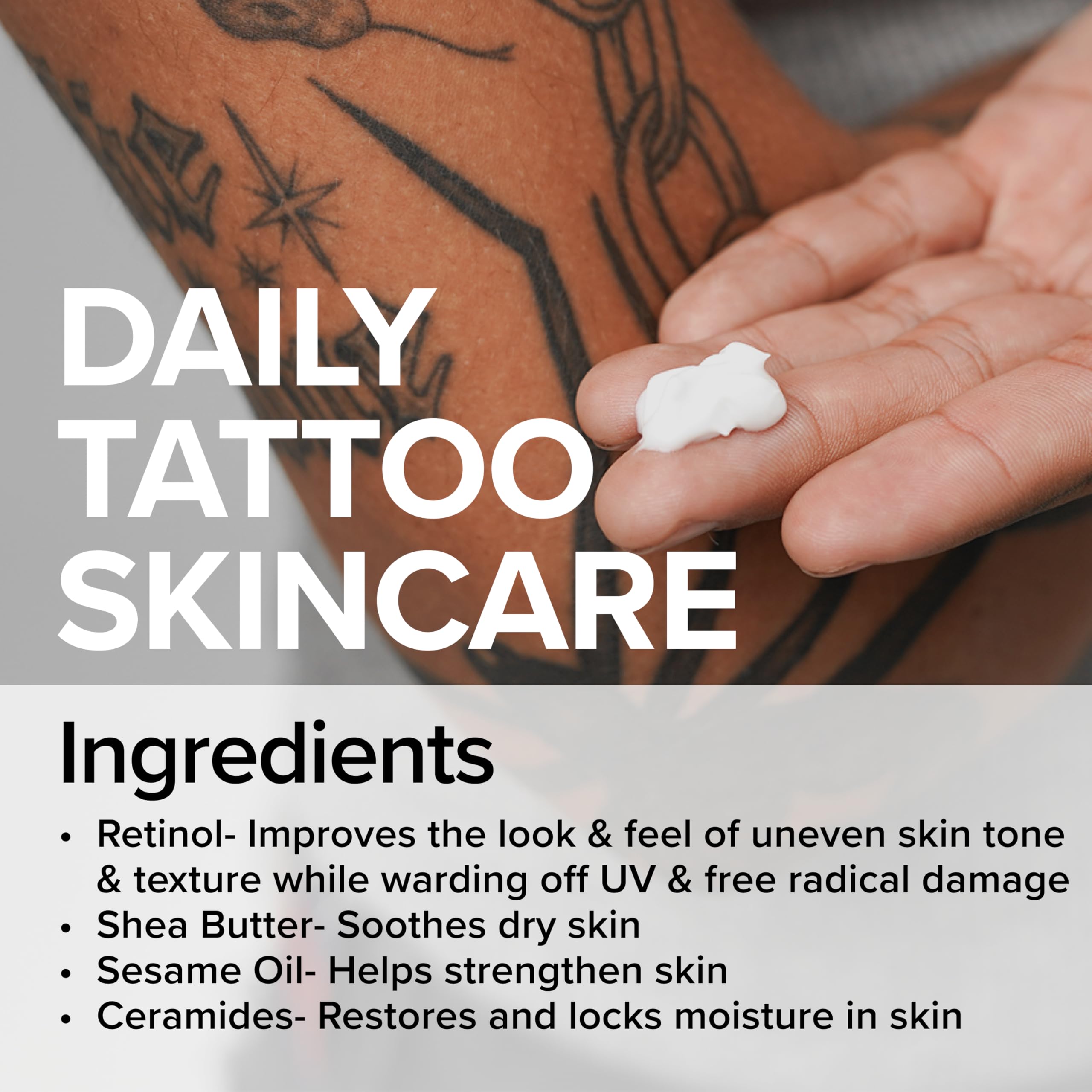 Mad Rabbit Replenish Tattoo Body Lotion – Fragrance-Free, Lightweight, Non-Greasy, Silicone-Free (3.4 oz)