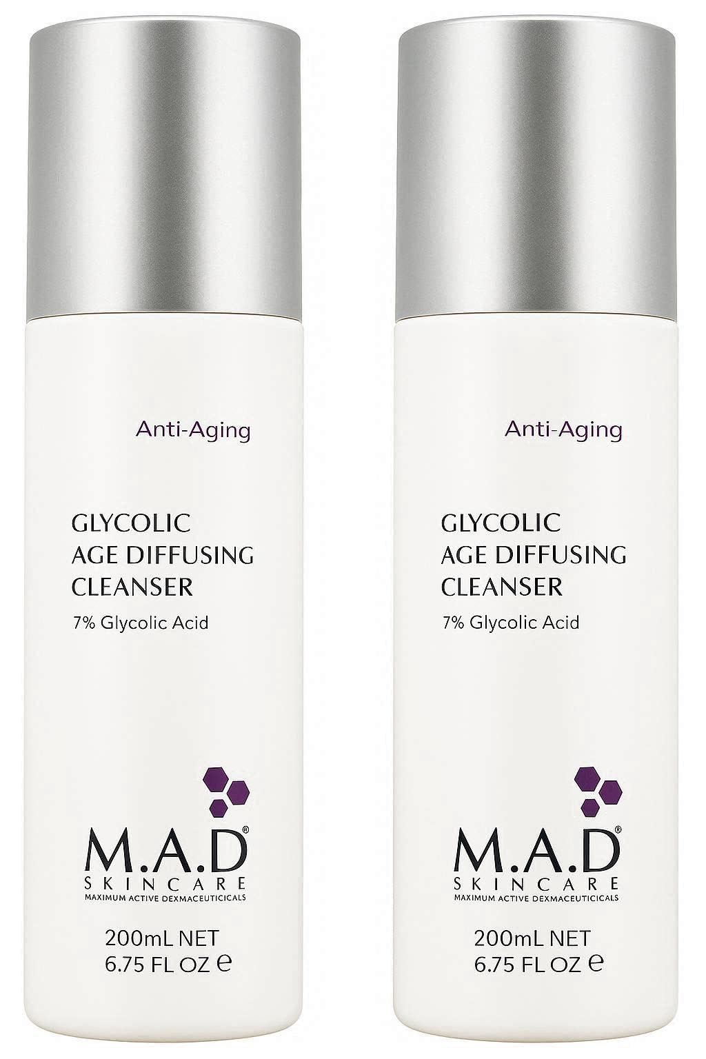 M.A.D Skincare Anti-Aging Glycolic Age Diffusing Cleanser 2-Pack – 13.5 fl oz