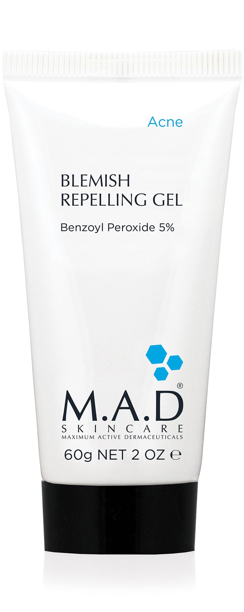 M.A.D Skincare Blemish Repelling Gel – 5% Benzoyl Peroxide, Alp Sebum, Pore Refining, 2 oz