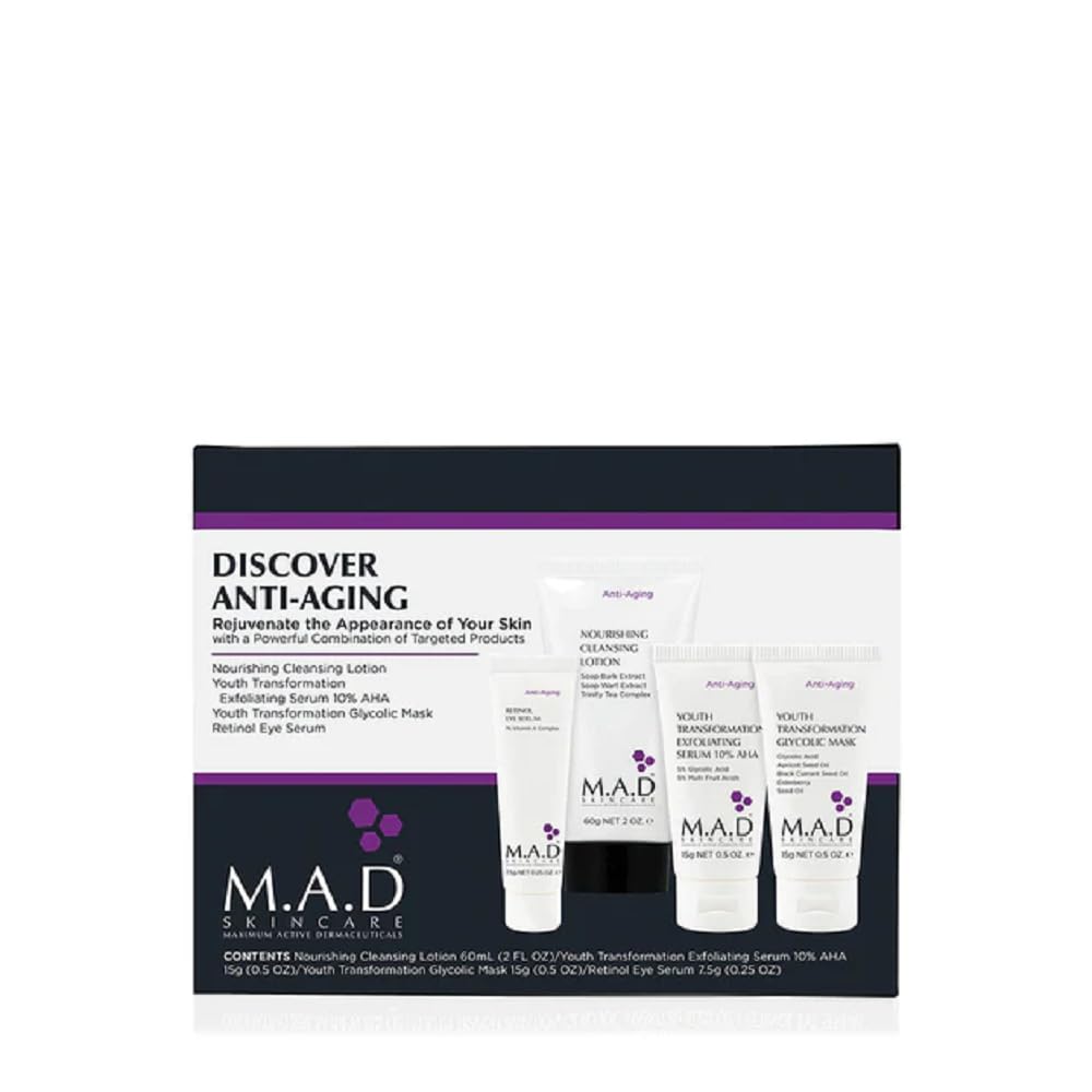 M.A.D Skincare Discover Anti-Aging Travel System Set | 4-Piece On-The-Go Kit