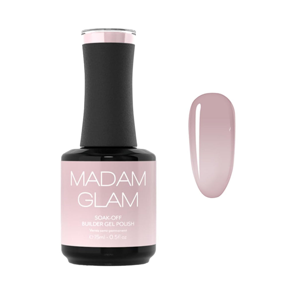 Madam Glam Hema-Free Soak-Off Builder Gel Light Pink 15 ml – UV/LED, Flexible Extensions