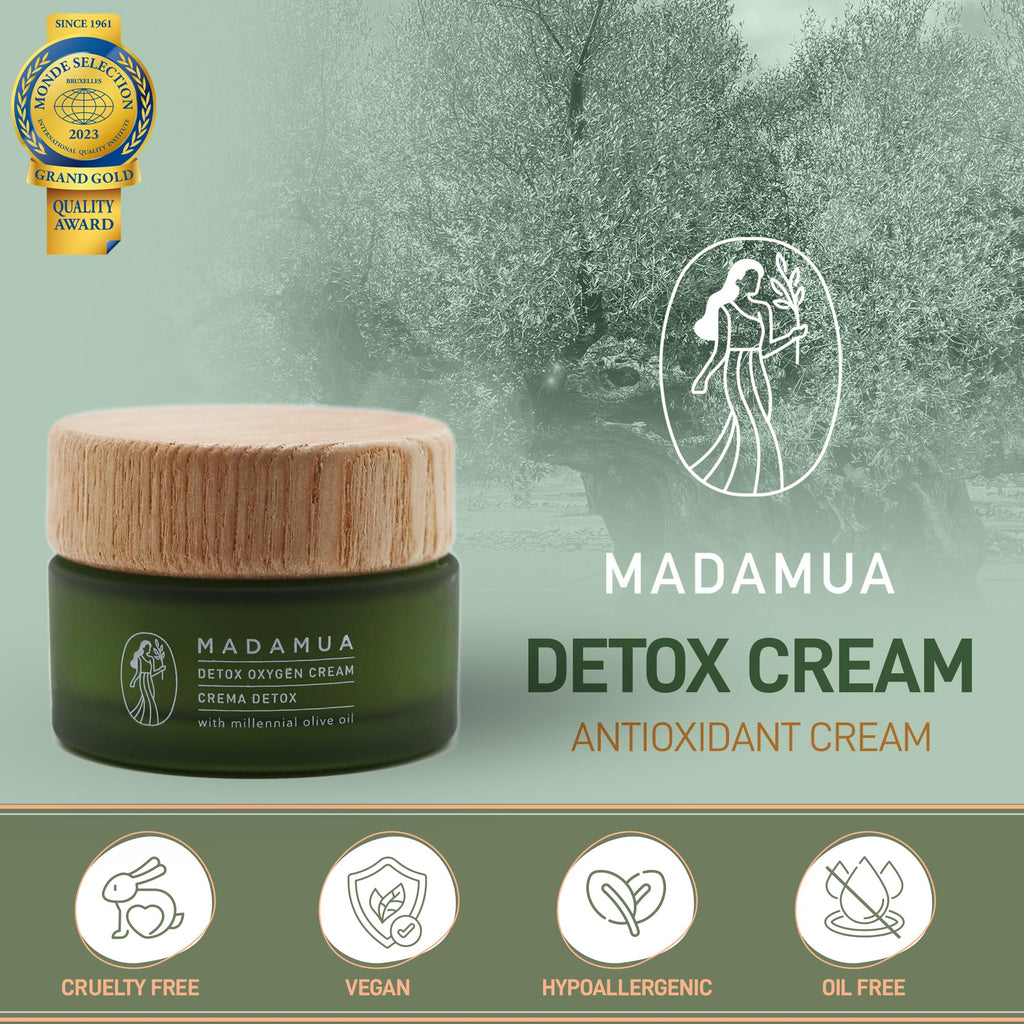 MADAMUA Detox Antioxidant Moisturizer Face Cream – Organic Daily Hydration for Dry Skin