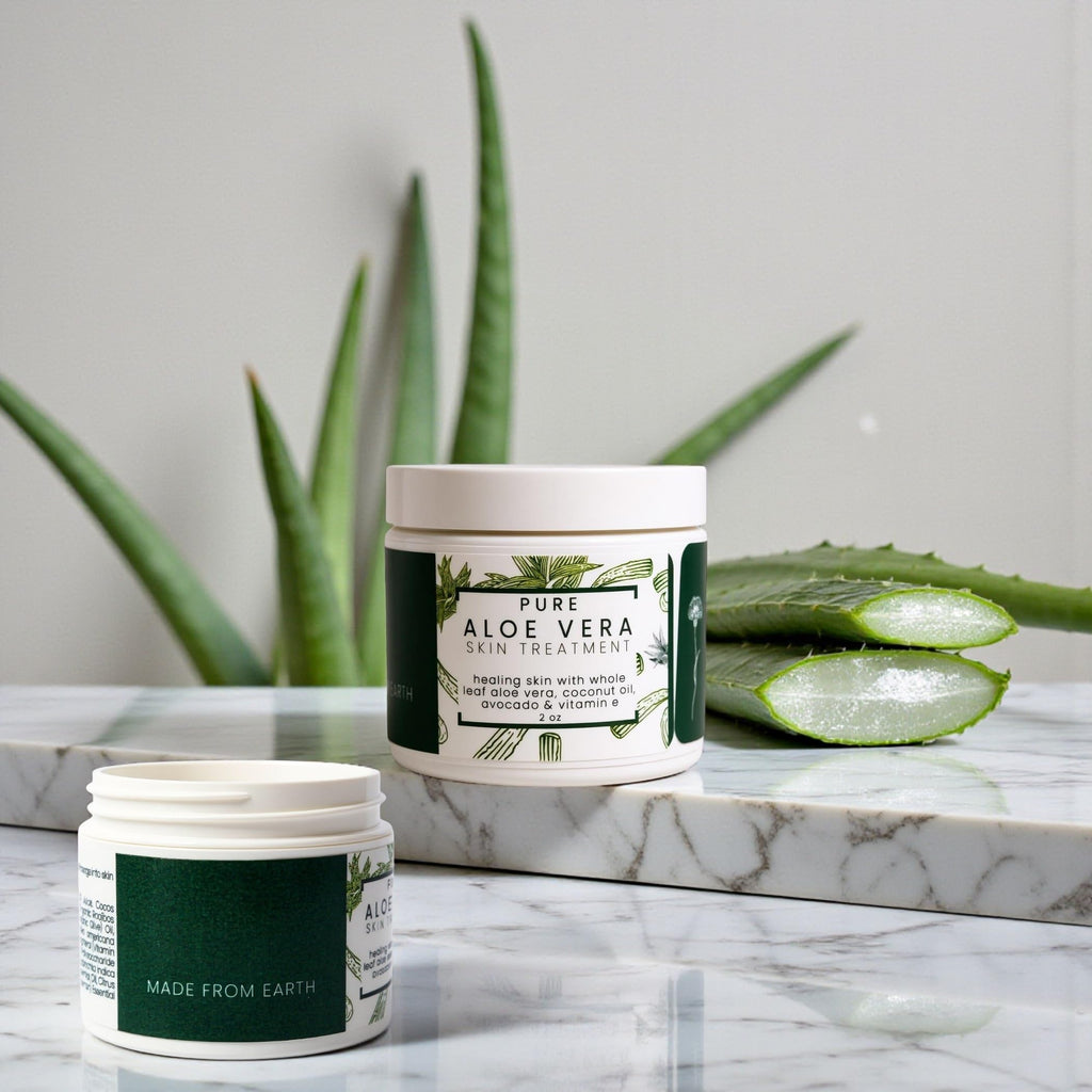 Made from Earth Pure Aloe Vera Skin Treatment - Organic Coconut, Olive Oil & Vitamin E, 2 oz