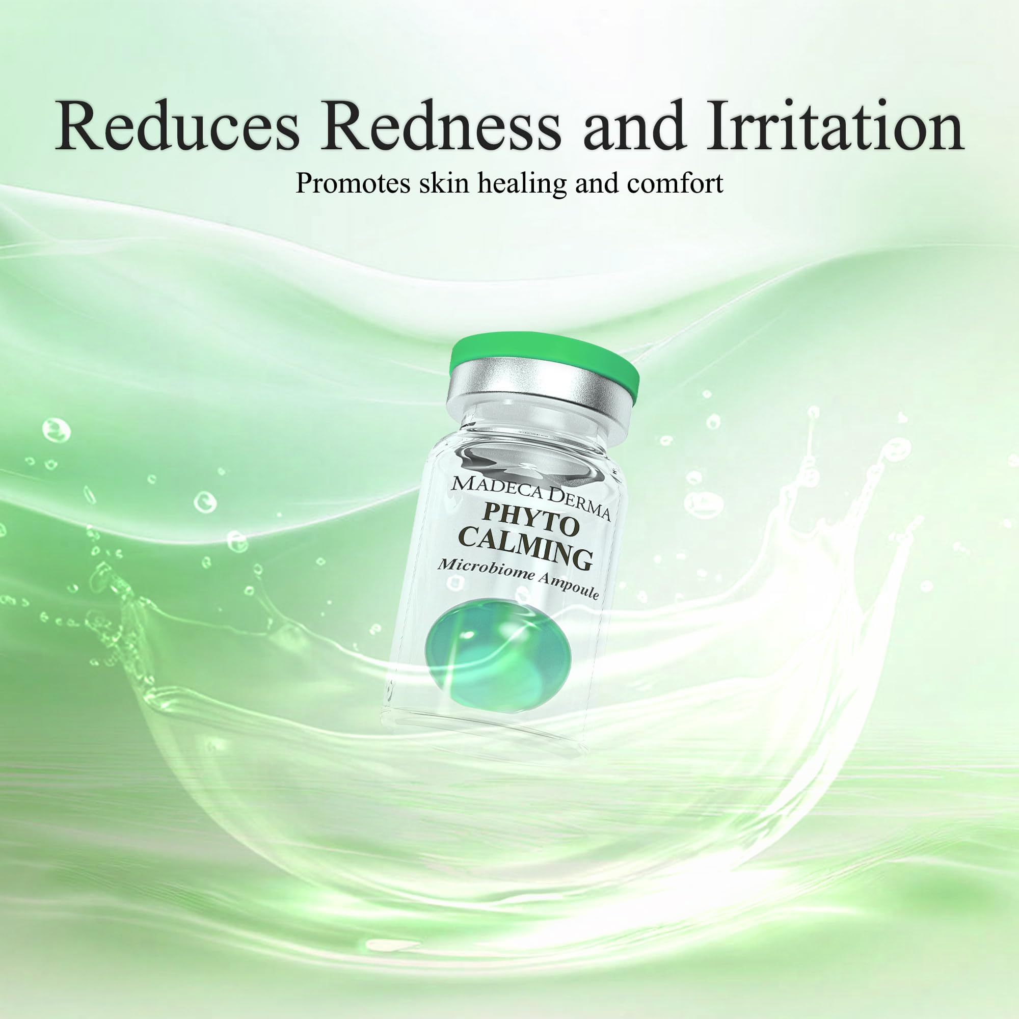 MADECA DERMA Phyto Calming Microbiome Ampoule – Hydration, Anti-Redness & Barrier Support (5 x 0.23 fl oz)