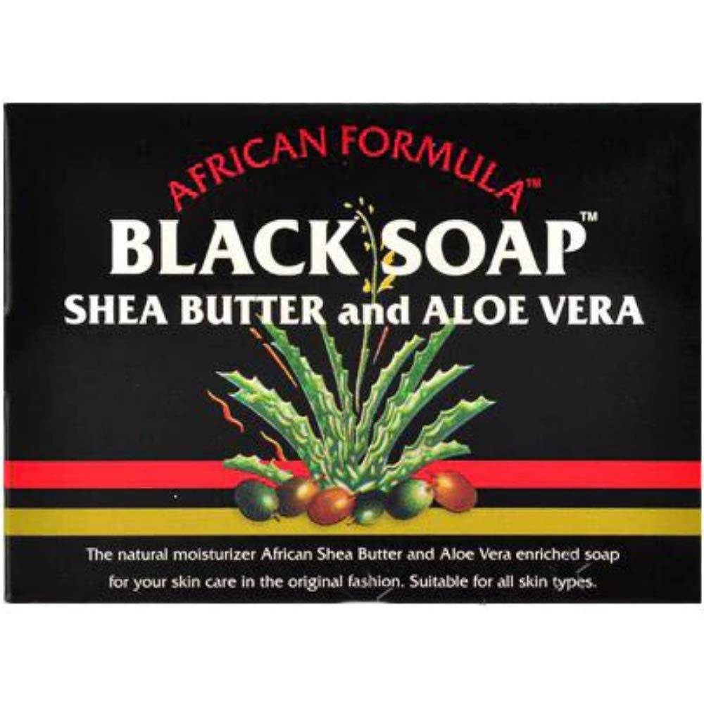 Madina African Black Soap with Shea Butter & Aloe Vera – 3.5 oz Bars (Pack of 10)