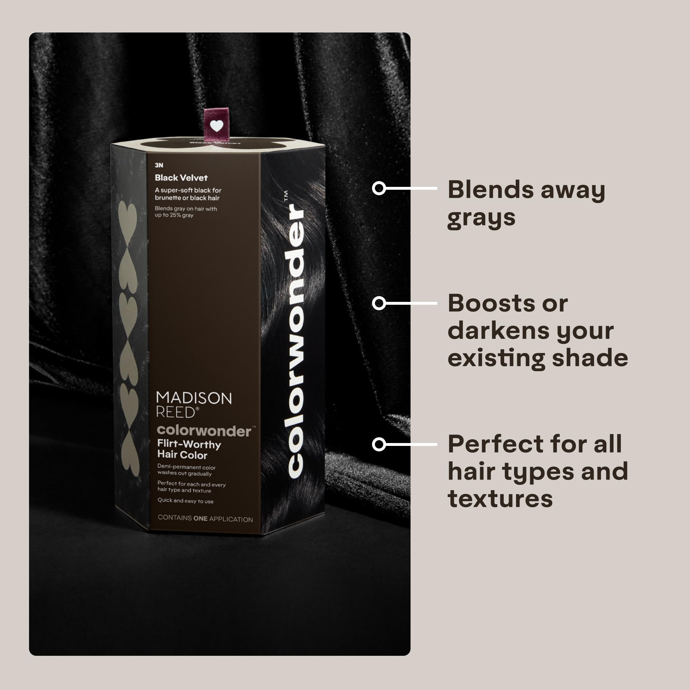 Madison Reed ColorWonder Demi-Permanent Hair Color – Black Velvet (3N) – Ammonia-Free, Pack of 2