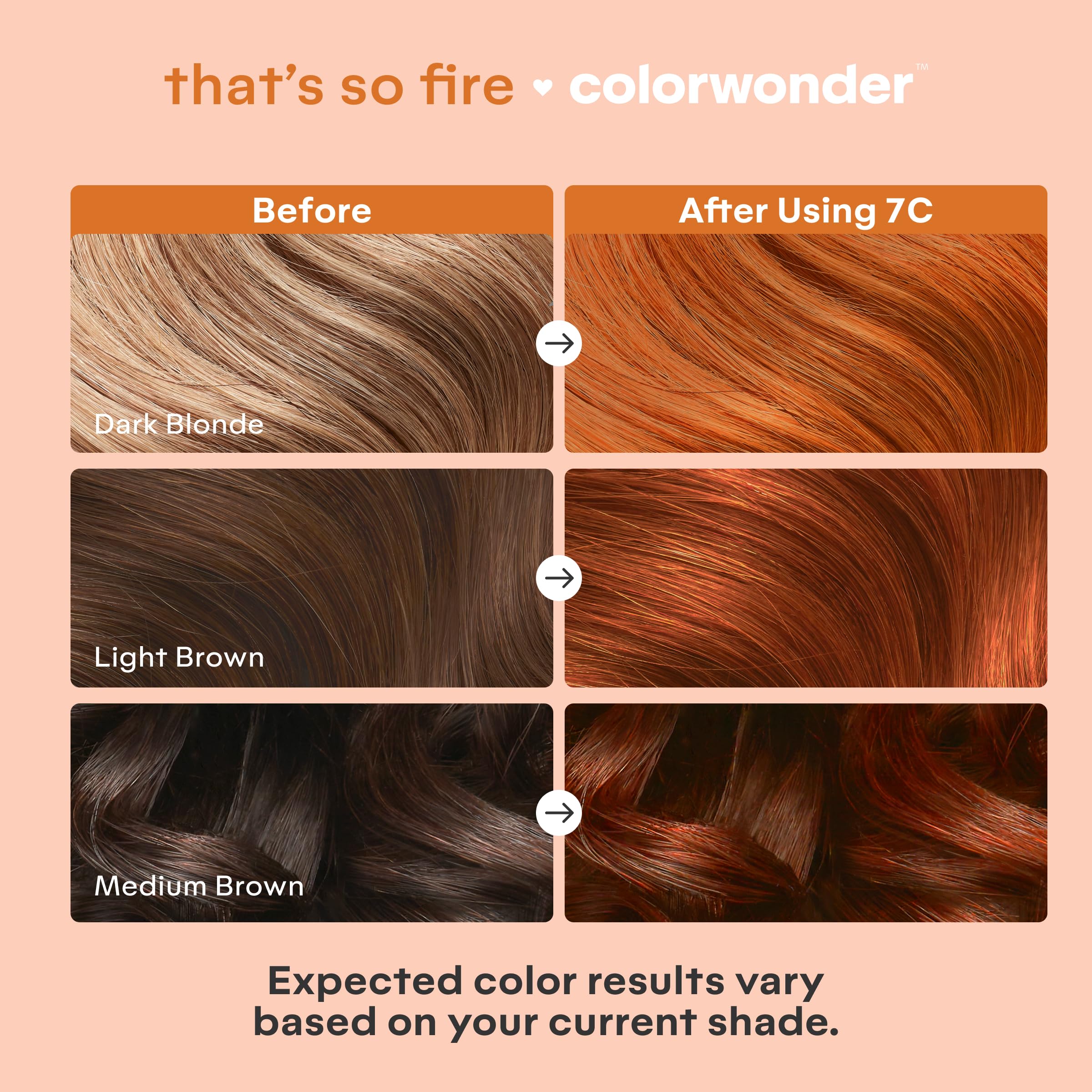 Madison Reed ColorWonder That's So Fire 7C Light Copper | Ammonia-Free Demi-Permanent Hair Color Pack of 2