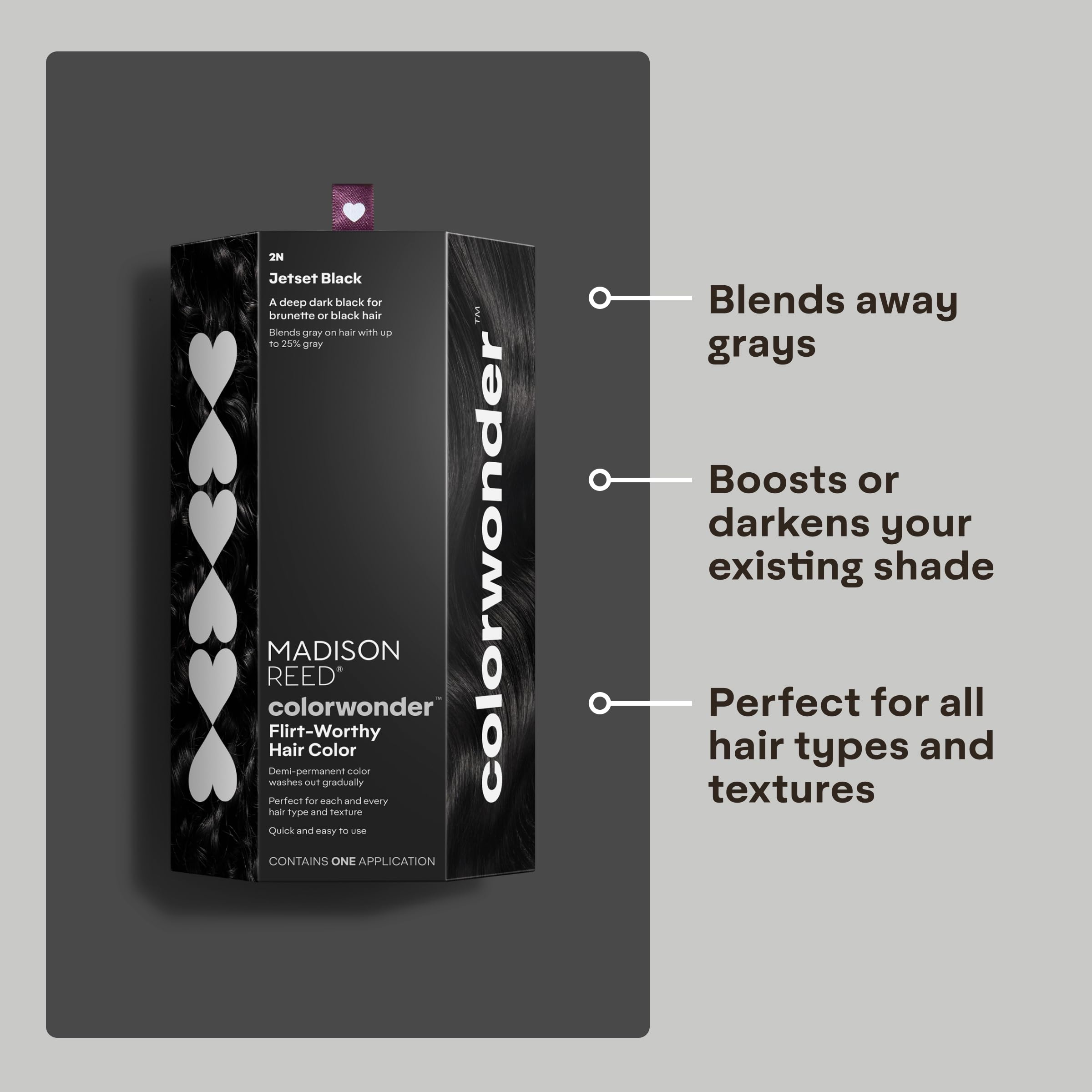 Madison Reed ColorWonder Demi-Permanent Hair Color – Jetset Black (2N) – Pack of 2, Ammonia-Free