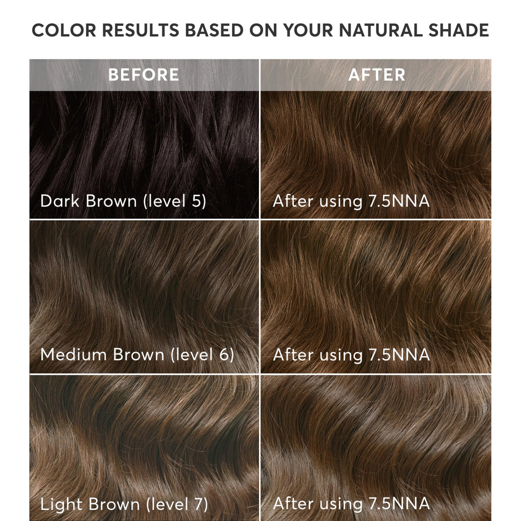 Madison Reed Radiant Hair Color Kit - 7.5NNA Light Neutral Brown (Umbria Brown) 2-Pack | 100% Gray Coverage, Ammonia-Free & PPD-Free