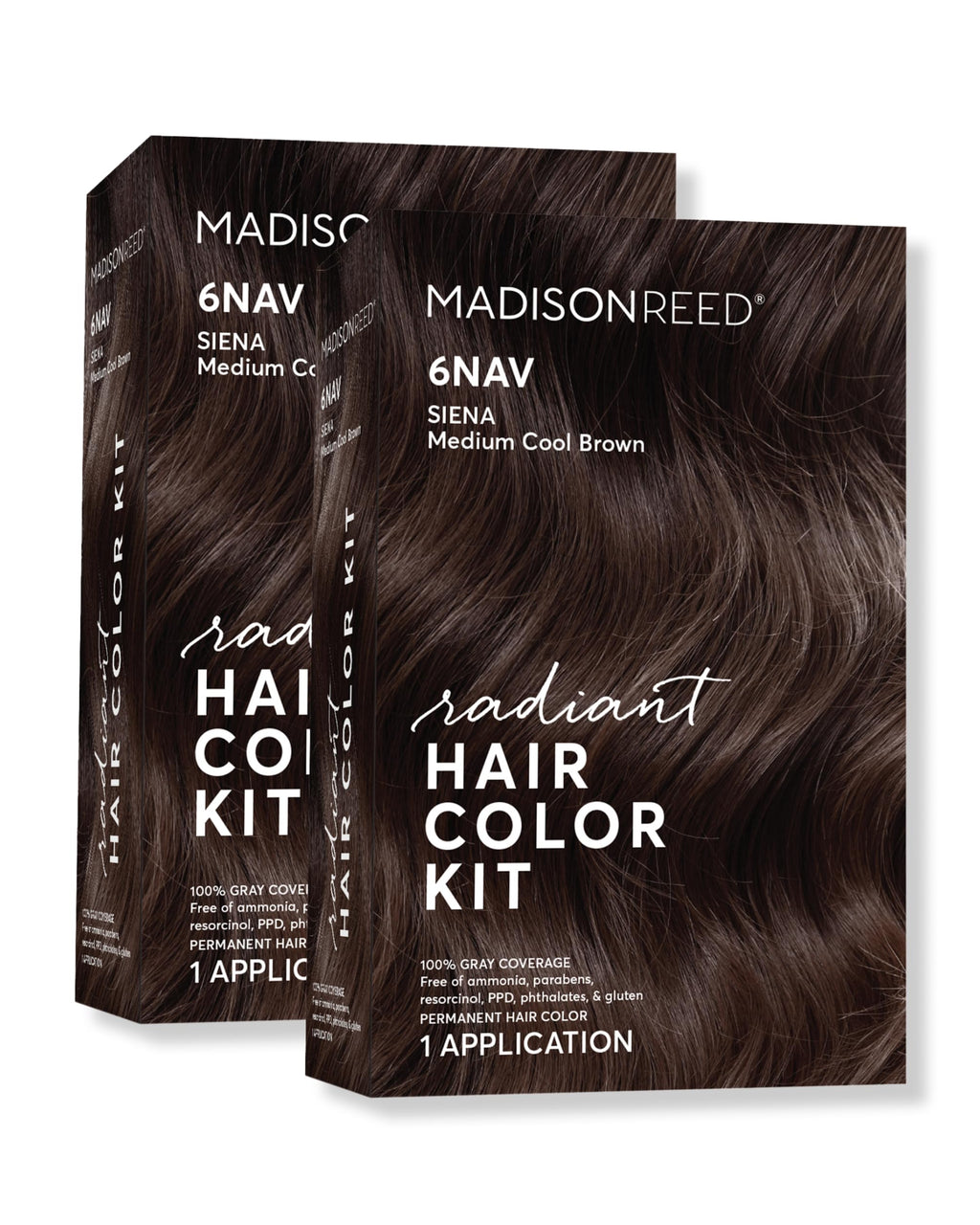Madison Reed Radiant Hair Color Kit - 6NAV Medium Cool Brown (Siena) - PPD-Free & Ammonia-Free, 2 Pack