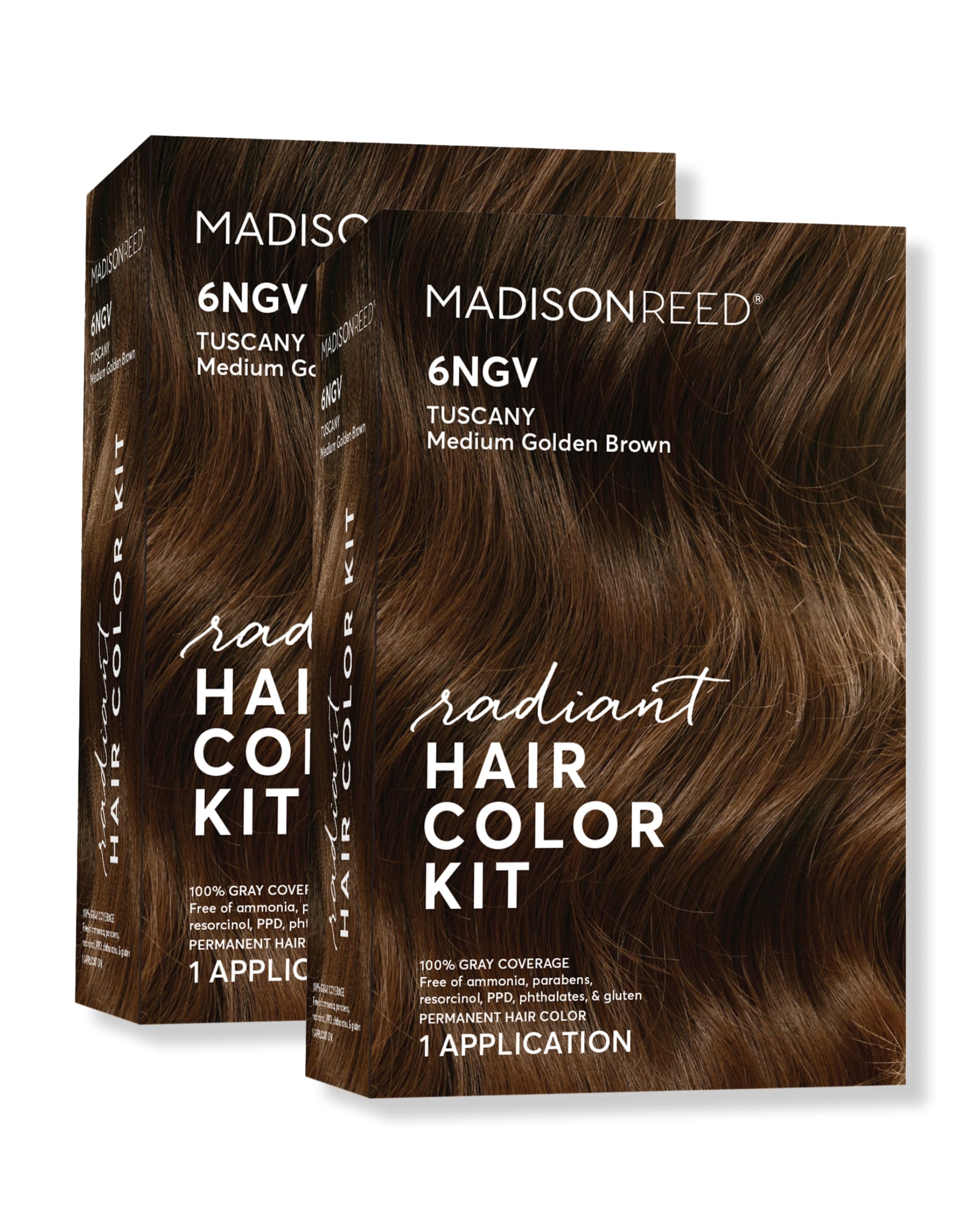 Madison Reed Radiant Hair Color Kit - 6NGV Medium Golden Brown (Tuscany Brown) – 2 Pack, PPD-Free & Ammonia-Free