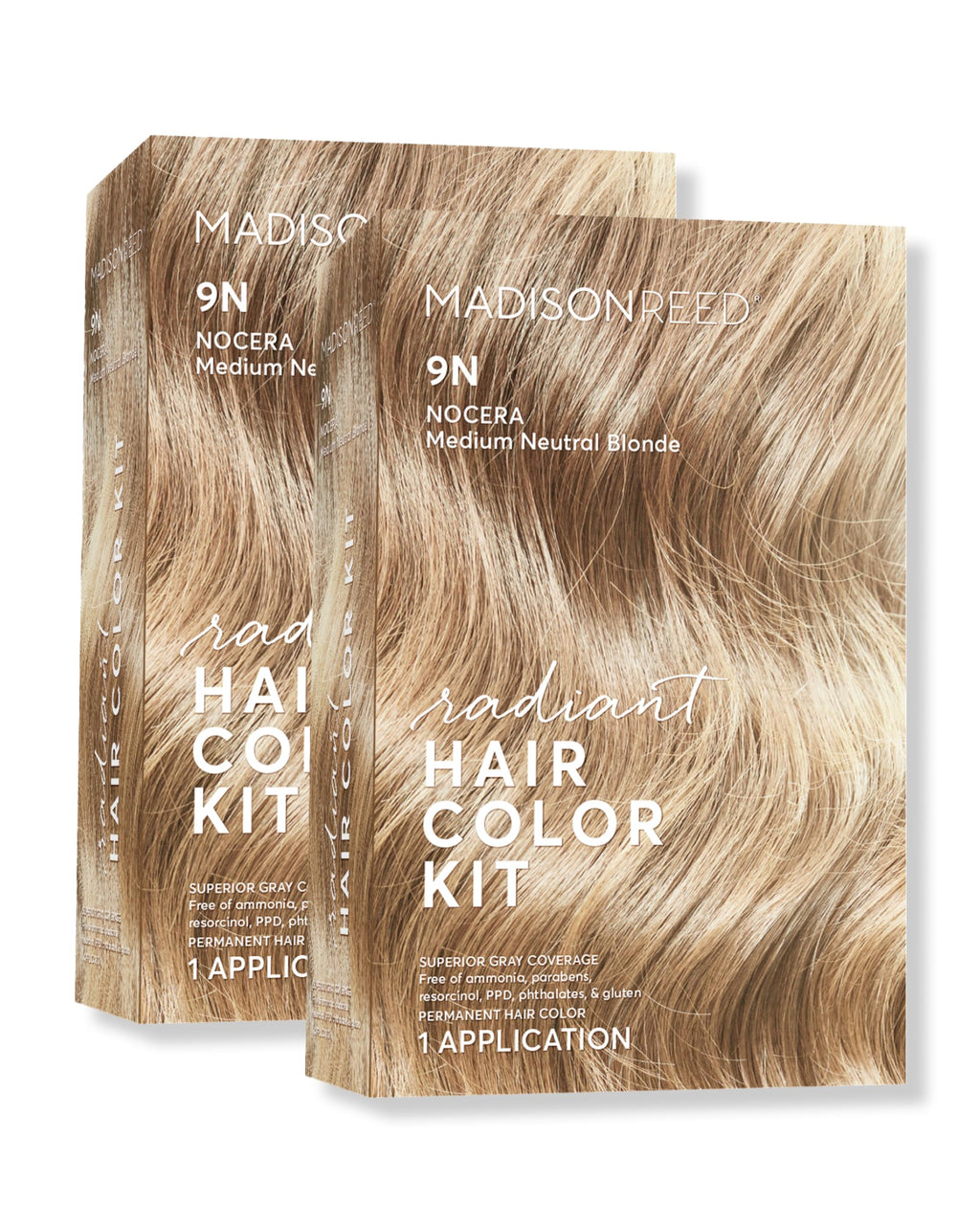 Madison Reed Radiant Color Kit 9N Medium Neutral Blonde (Nocera Blonde) – 2 Pack