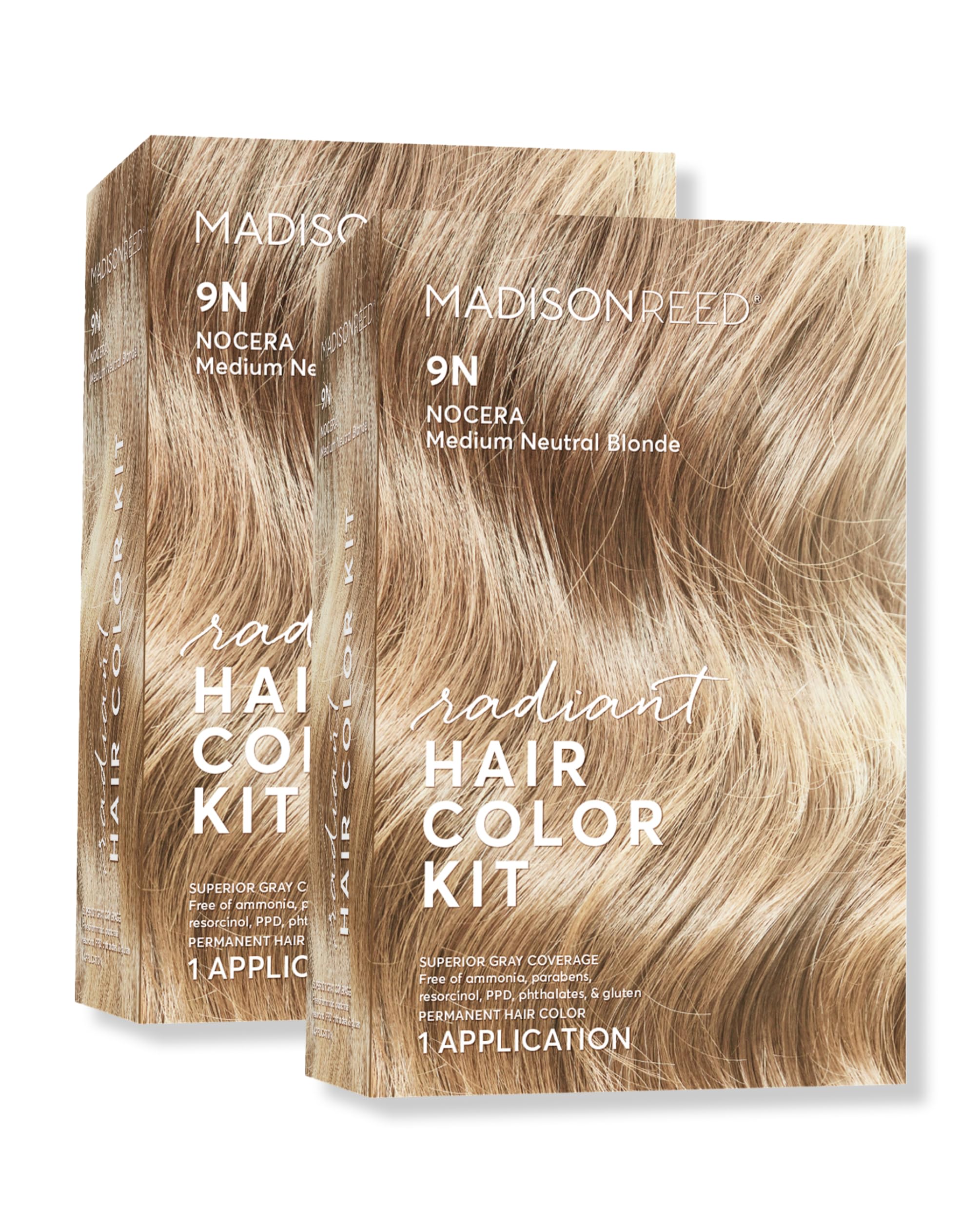 Madison Reed Radiant Color Kit 9N Medium Neutral Blonde (Nocera Blonde) – 2 Pack