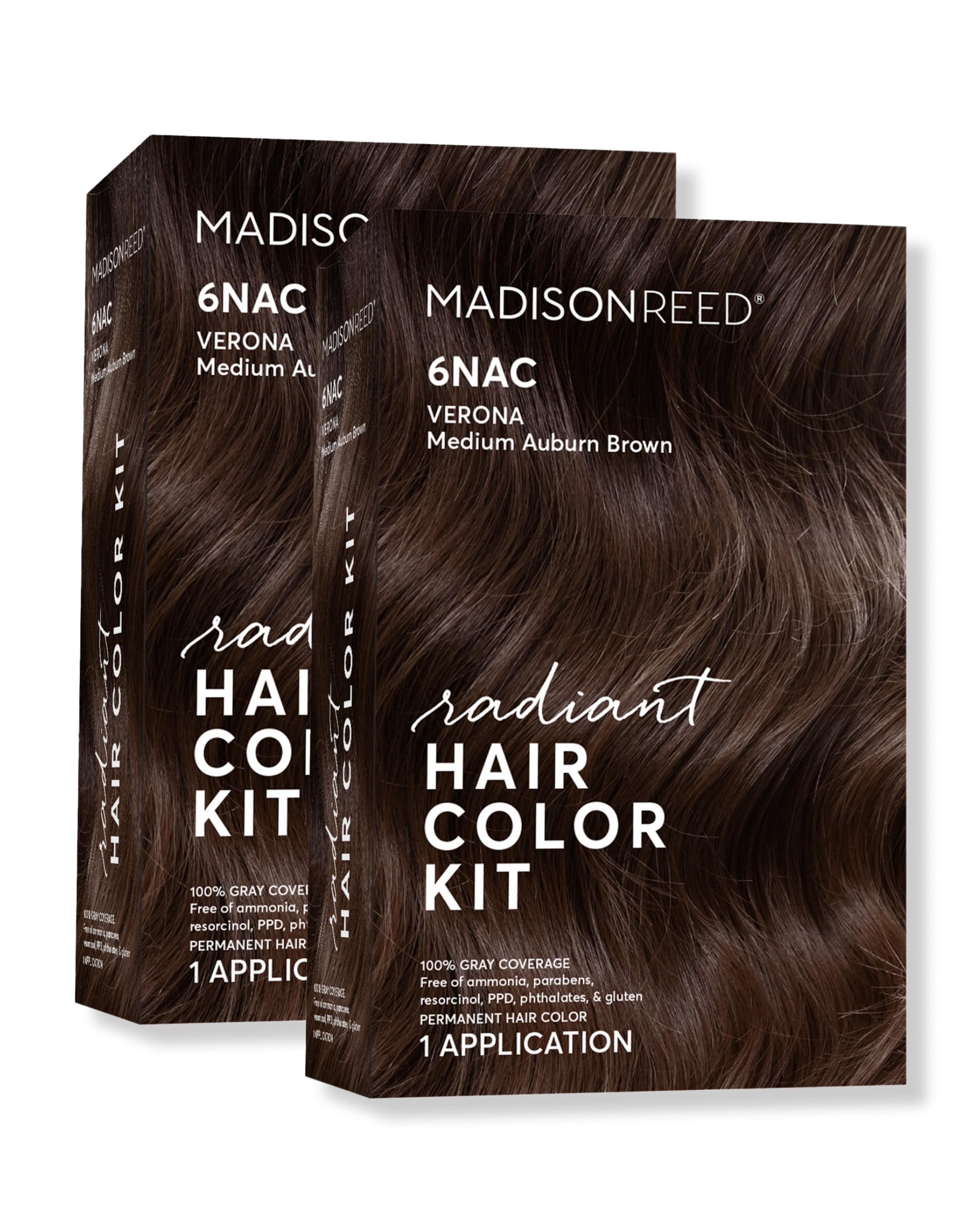 Madison Reed Radiant Hair Color Kit 6NAC Verona – PPD-Free & Ammonia-Free, 2 Pack