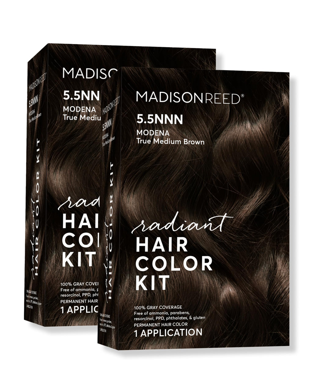 Madison Reed Radiant Hair Color Kit Modena Brown 5.5NNN – 2 Pack, 100% Gray Coverage, Ammonia-Free, PPD-Free