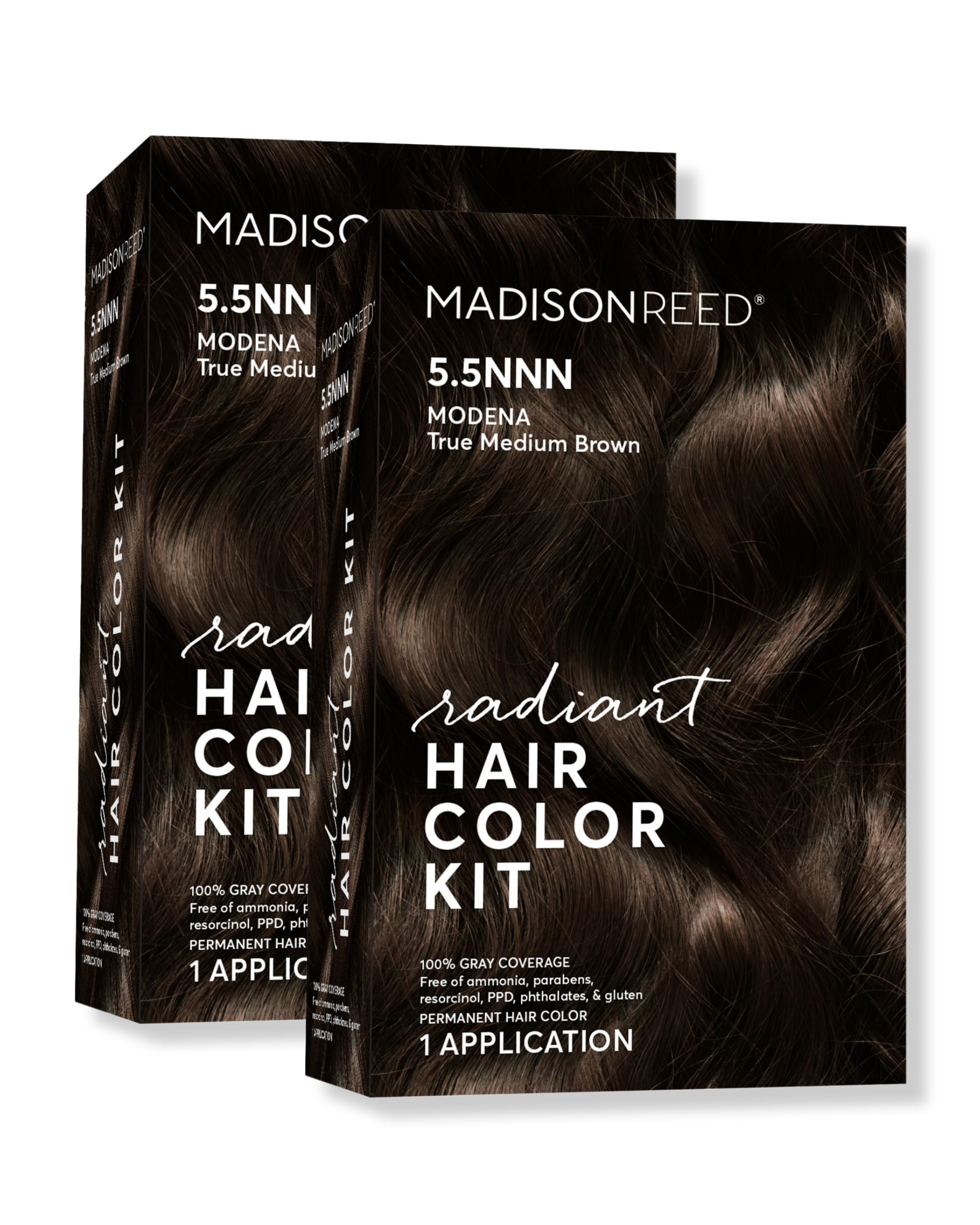 Madison Reed Radiant Hair Color Kit Modena Brown 5.5NNN – 2 Pack, 100% Gray Coverage, Ammonia-Free, PPD-Free