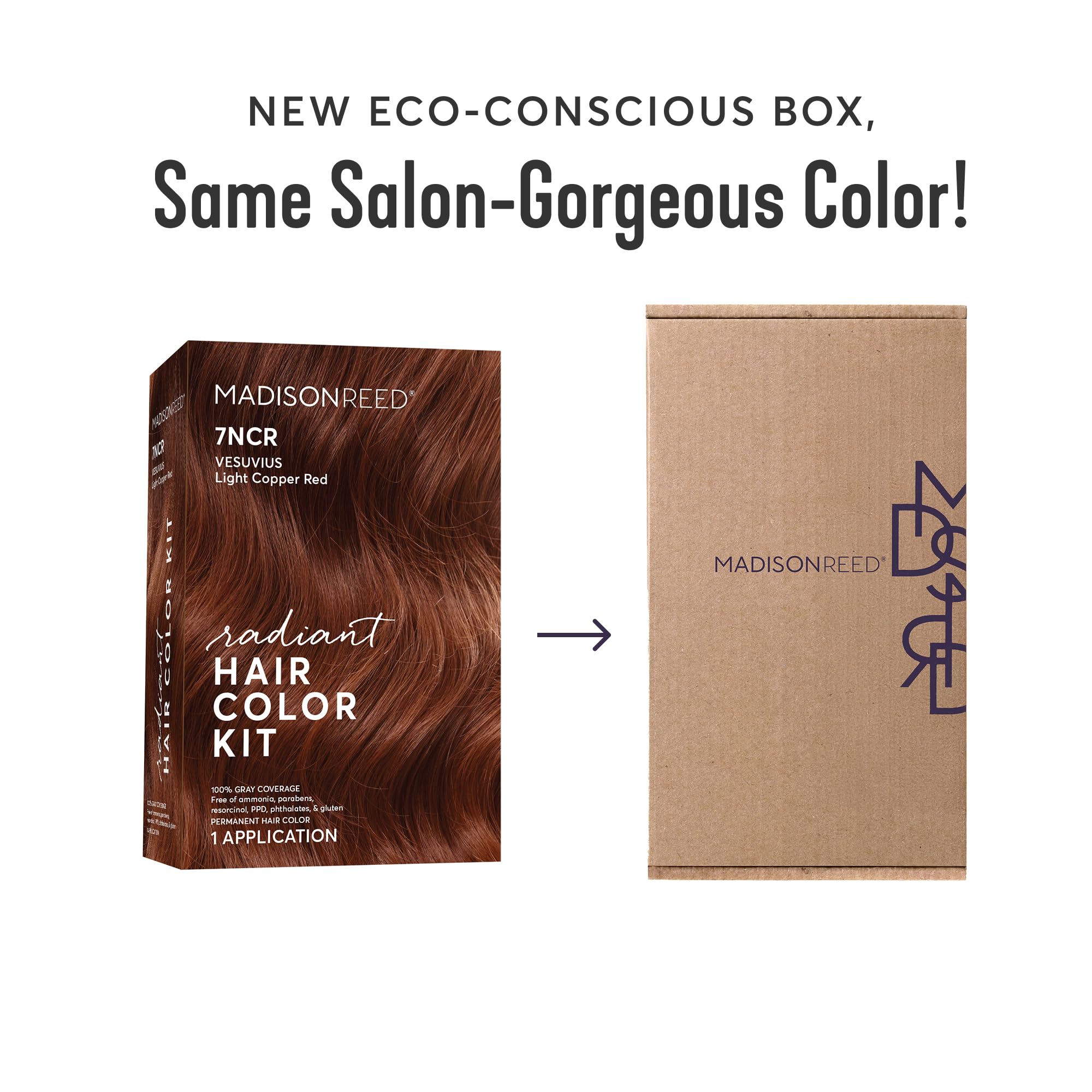Madison Reed Radiant Hair Color Kit 7NCR Light Copper Red — 2 Pack (PPD-Free, Ammonia-Free)