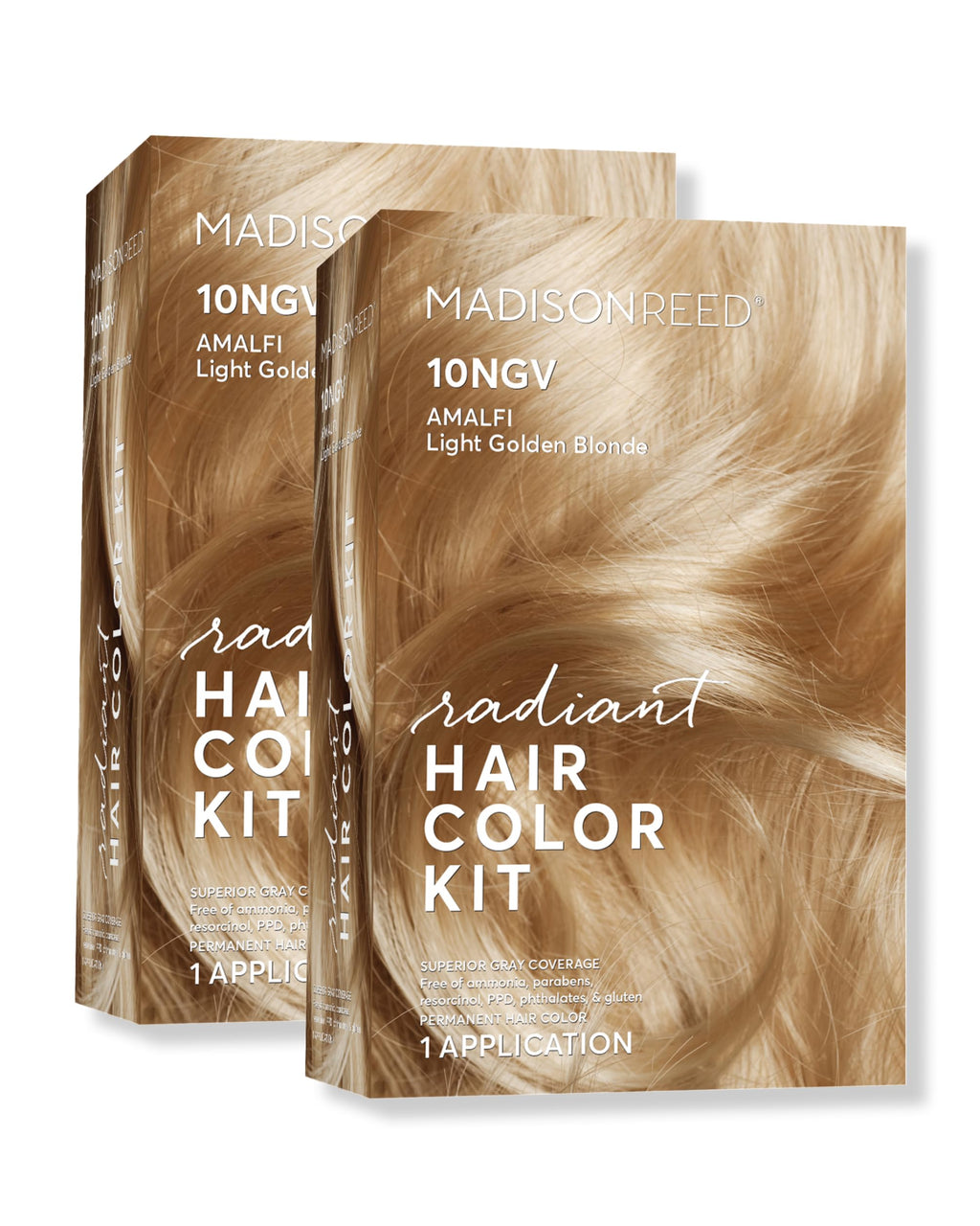 Madison Reed Radiant Hair Color Kit 10NGV Light Golden Blonde (Amalfi Blonde) – 2 Pack, Ammonia- and PPD-Free