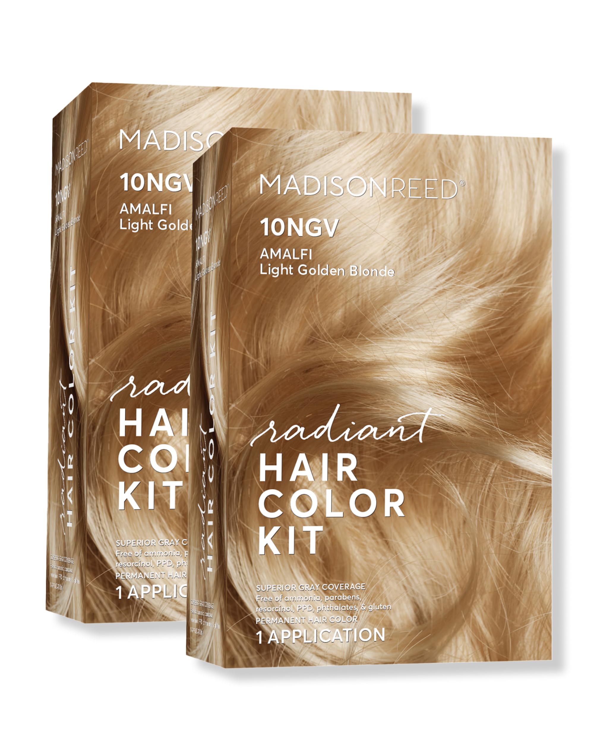 Madison Reed Radiant Hair Color Kit 10NGV Light Golden Blonde (Amalfi Blonde) – 2 Pack, Ammonia- and PPD-Free