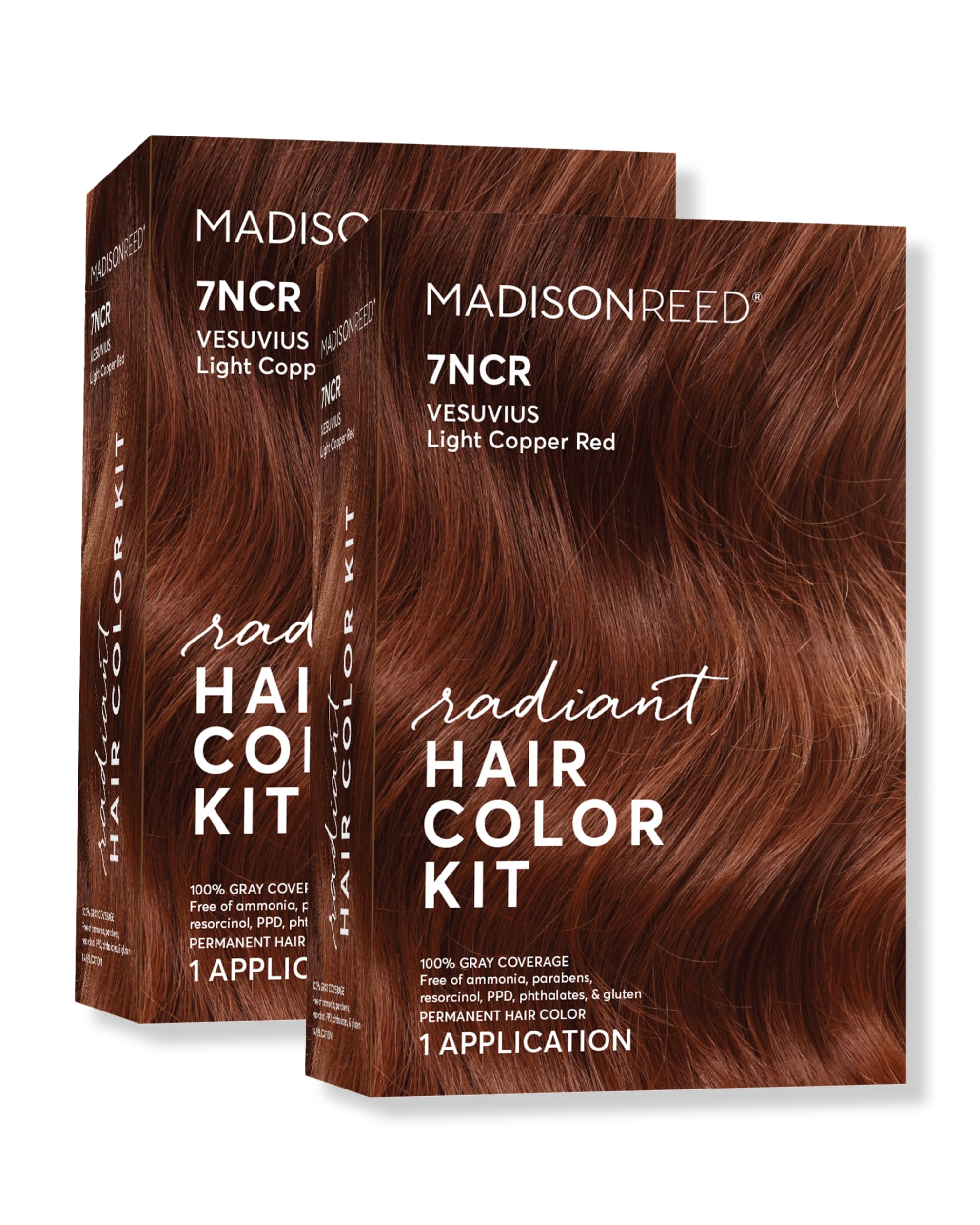 Madison Reed Radiant Hair Color Kit 7NCR Light Copper Red — 2 Pack (PPD-Free, Ammonia-Free)