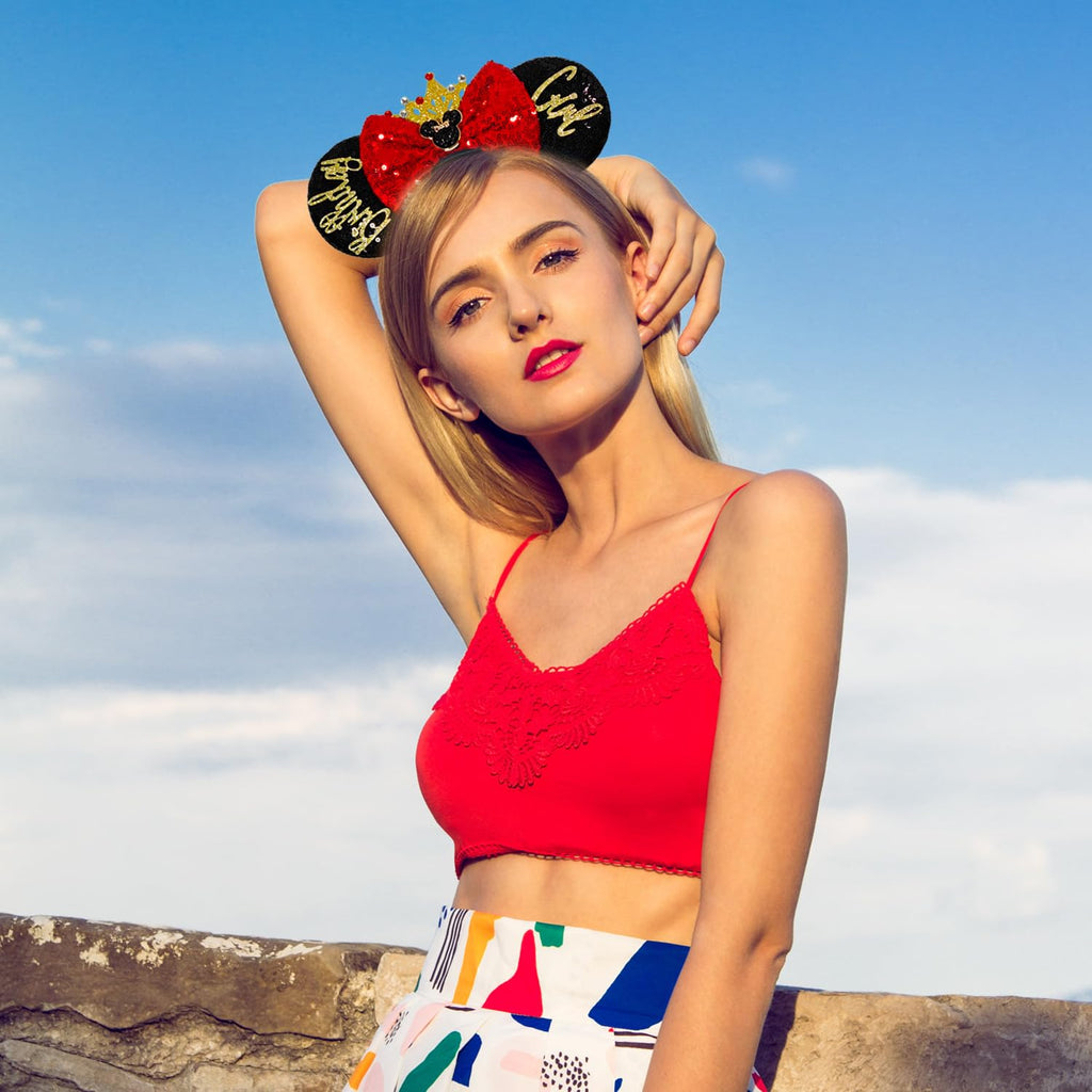 MADO Birthday Girl Mouse Ear Headband – Black BDG-MC | Lightweight Party Accessory for Women & Girls