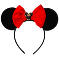 MADO Black Red Mouse Ear Headband – Princess Ears for Women, Teens & Kids