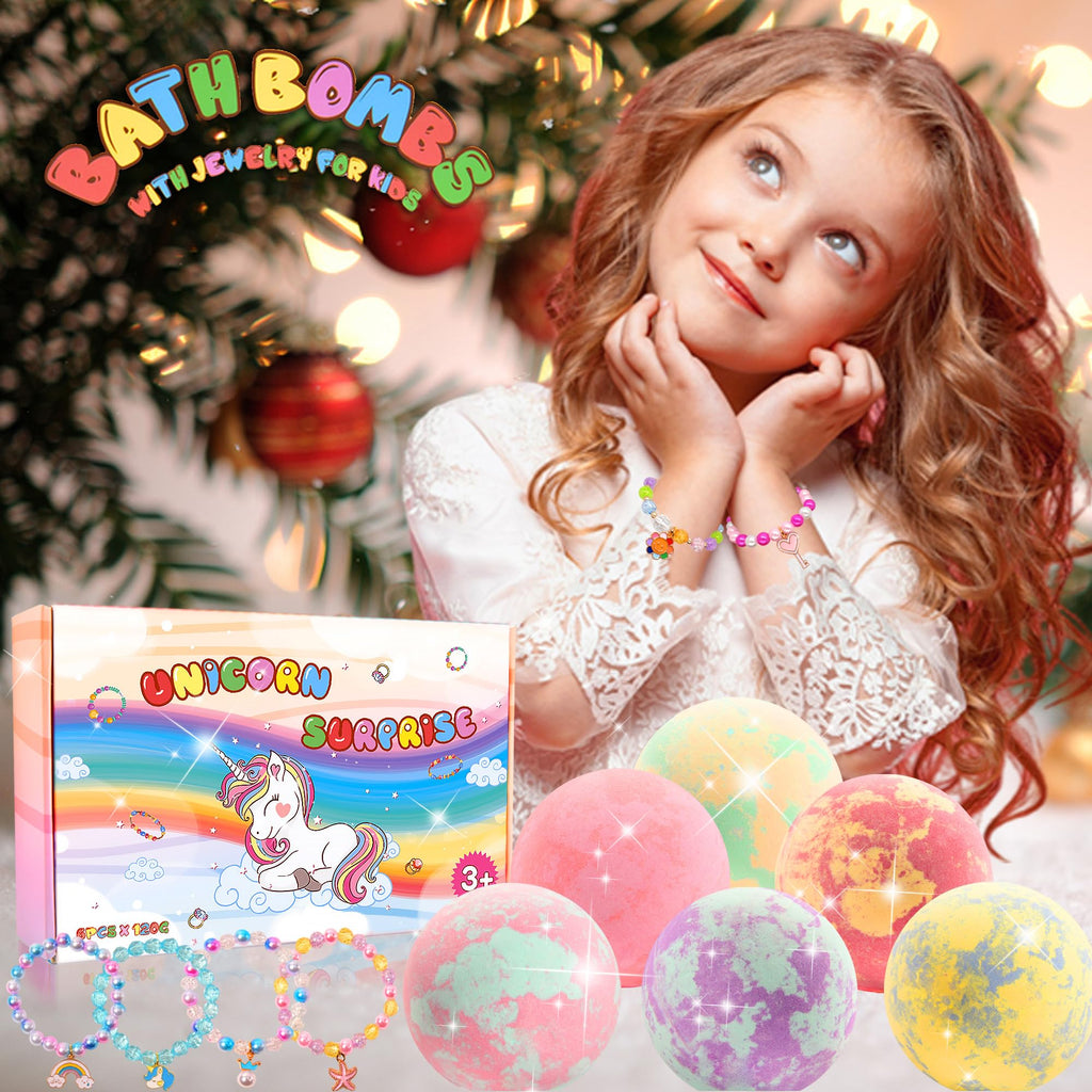 MADO Unicorn Bath Bombs with Jewelry Inside – Fun Kids’ Bath Time Gift