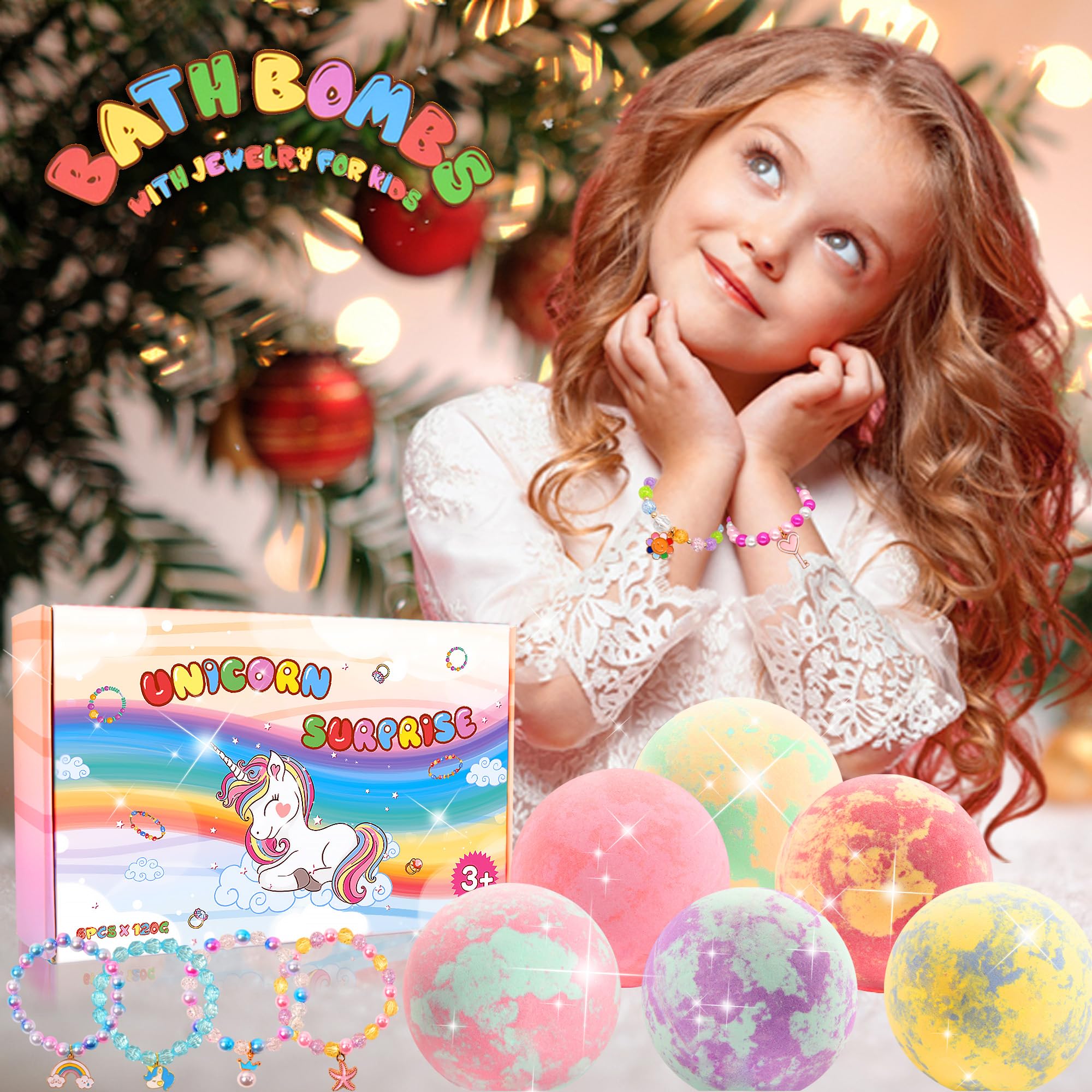 MADO Unicorn Bath Bombs with Jewelry Inside – Fun Kids’ Bath Time Gift
