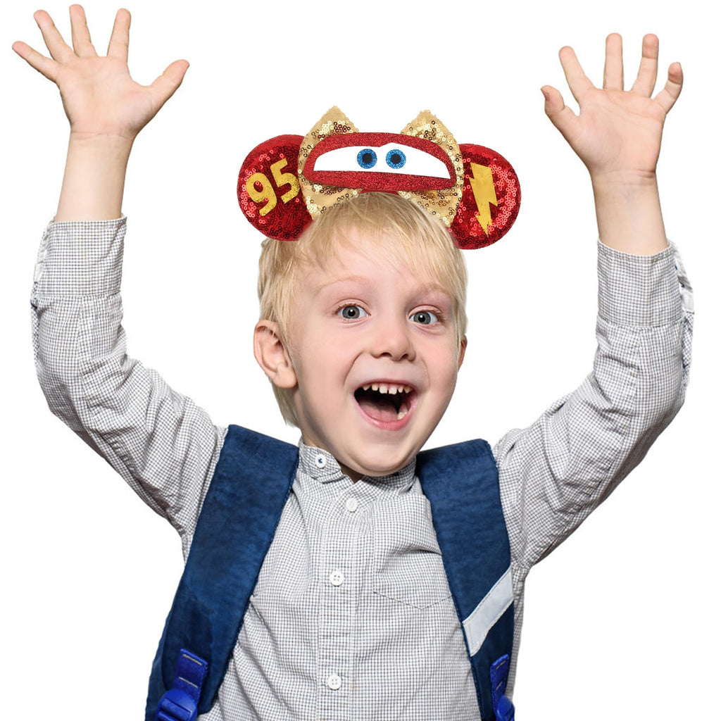 MADO Red Car Mouse Ears Headband – Park Mini Ears for Kids & Adults (Red Car) | Lightweight & Comfortable