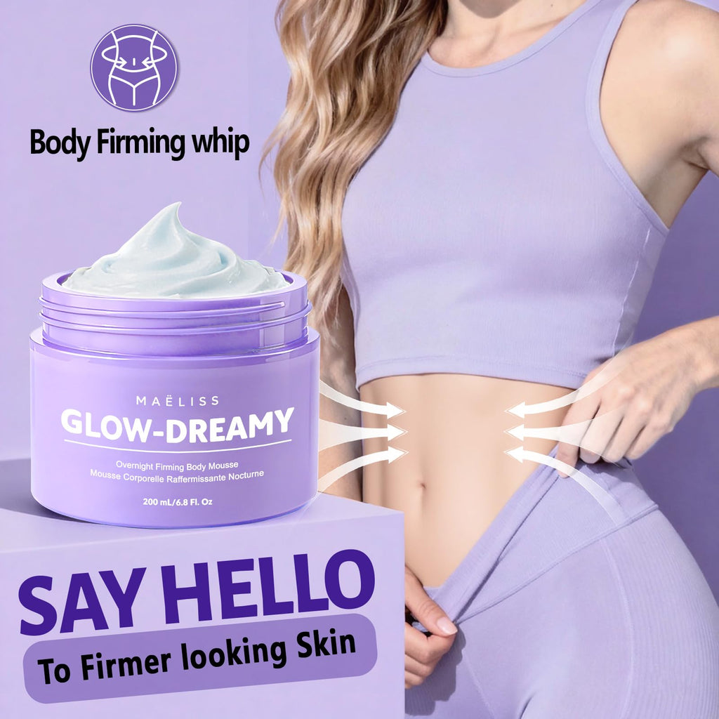 MAËLISS Overnight Toning Whip – Firming Night Cream for Arms, Thighs & Belly | 6.8 oz