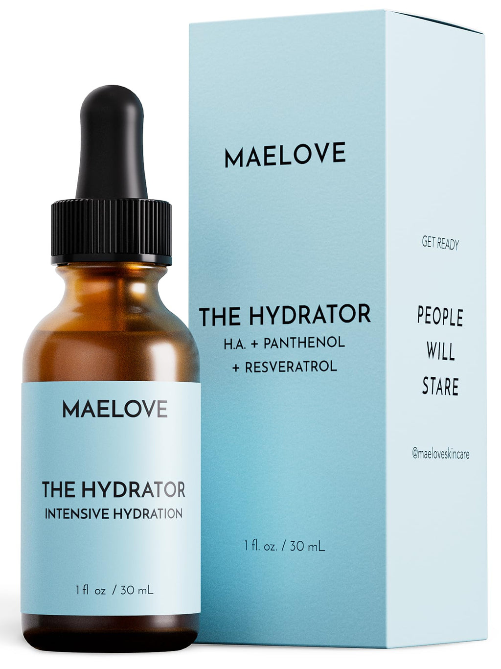 MAELOVE Hydrator Hyaluronic Acid B5 Serum with Resveratrol — Dewy Glow, Lightweight