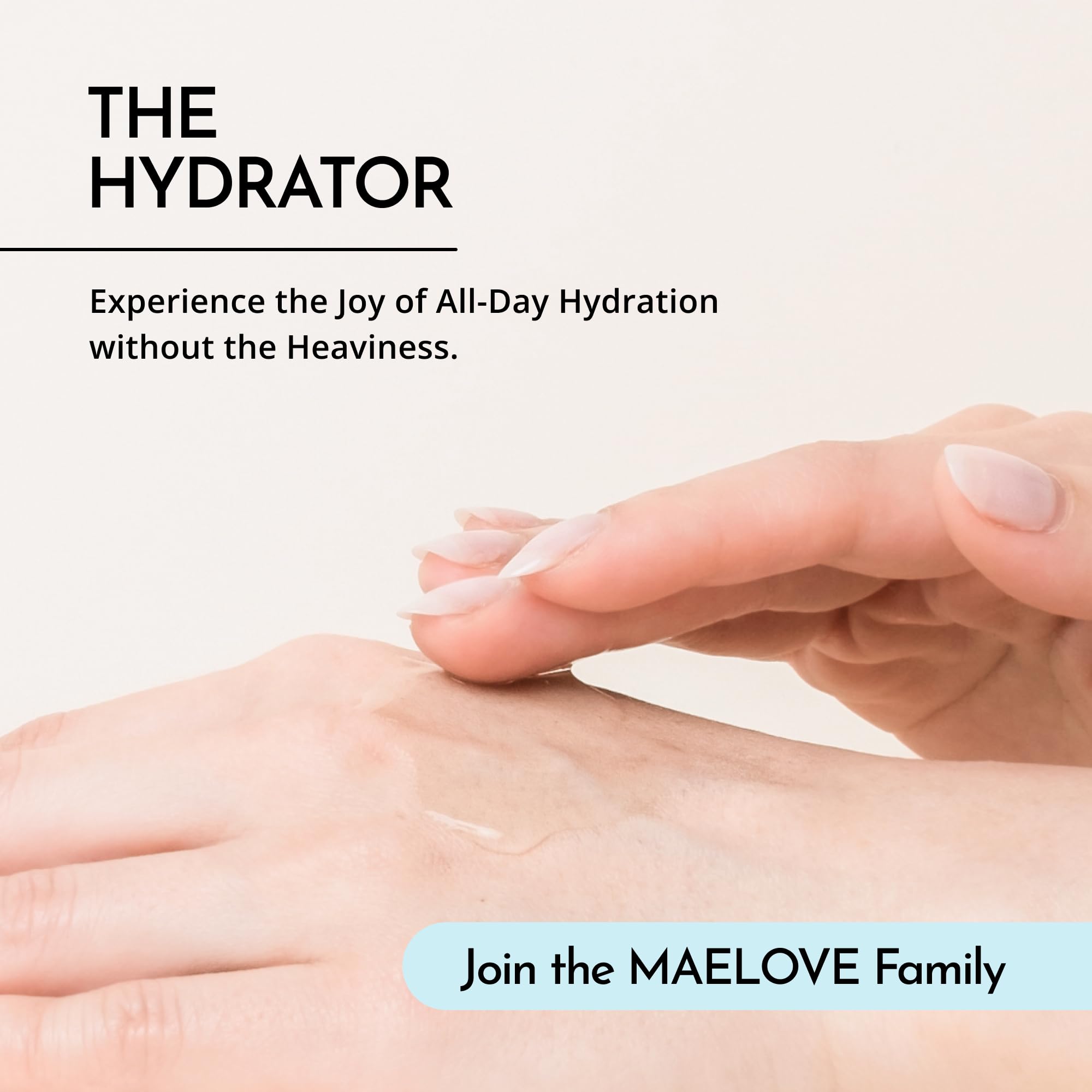 MAELOVE Hydrator Hyaluronic Acid B5 Serum with Resveratrol — Dewy Glow, Lightweight