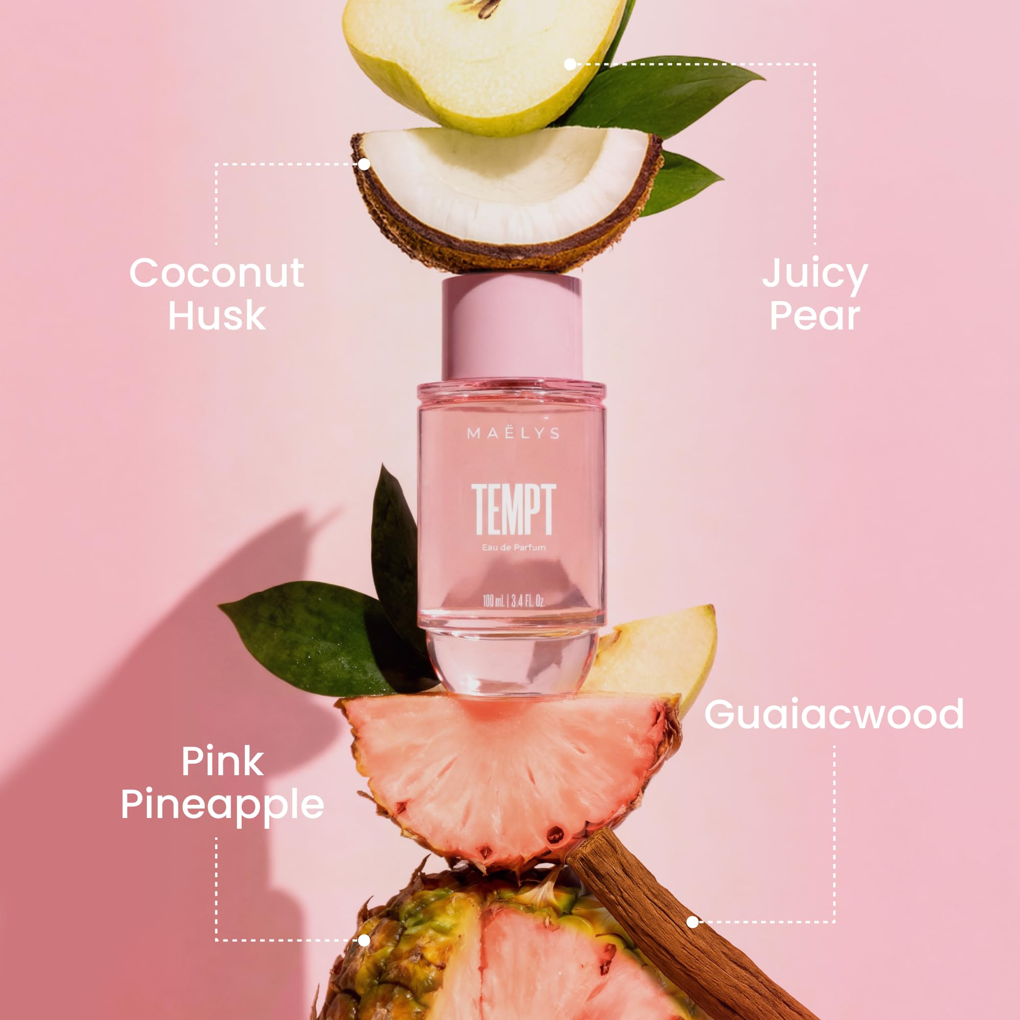 MAËLYS TEMPT Eau de Parfum for Women – Sparkling Citrus, Tropical Fruit & Soft Musk, 100mL