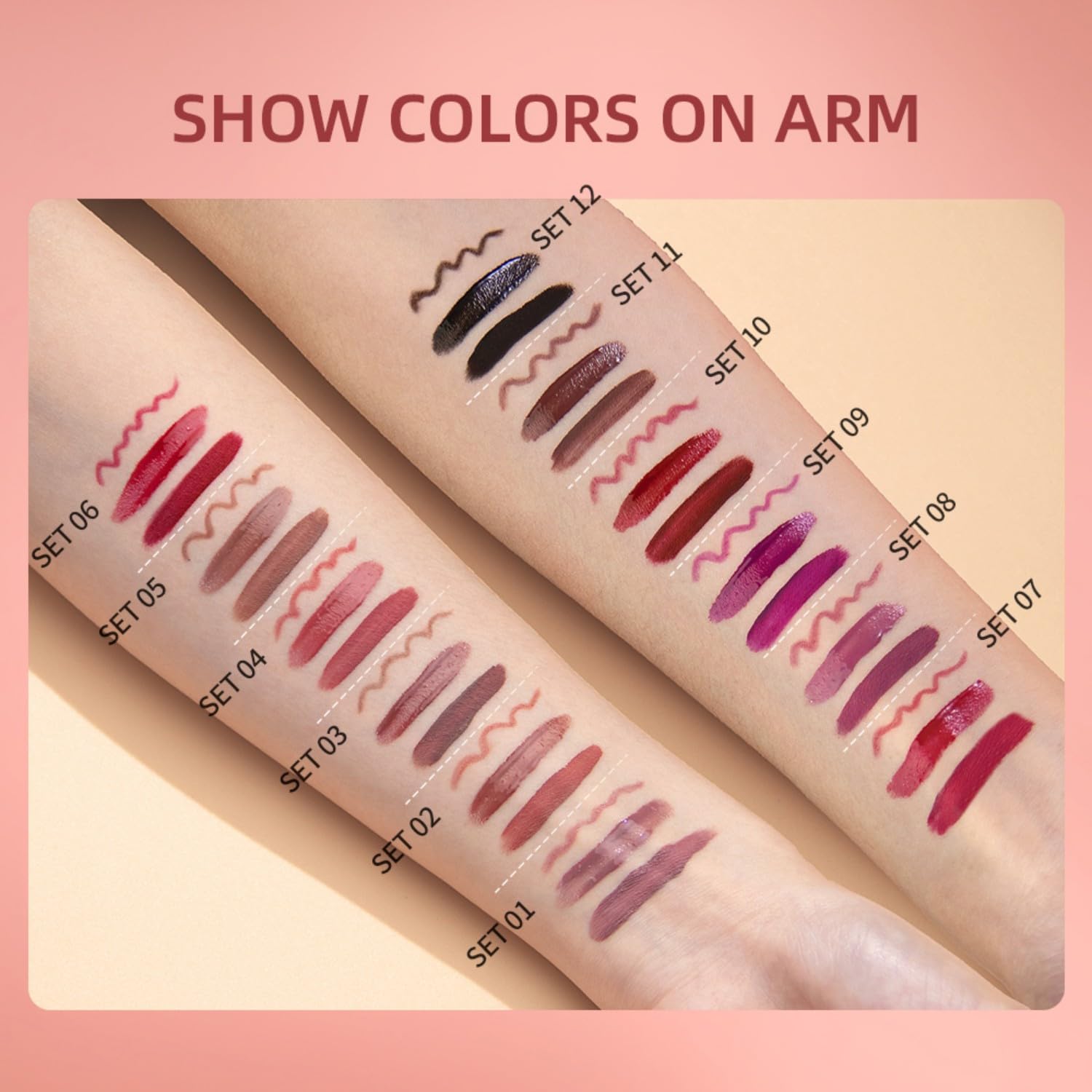 MAEPEOR All In One Lip Kit 3 in 1 Lip Liner Lip Gloss Lipstick Kit 06 Red High Heels