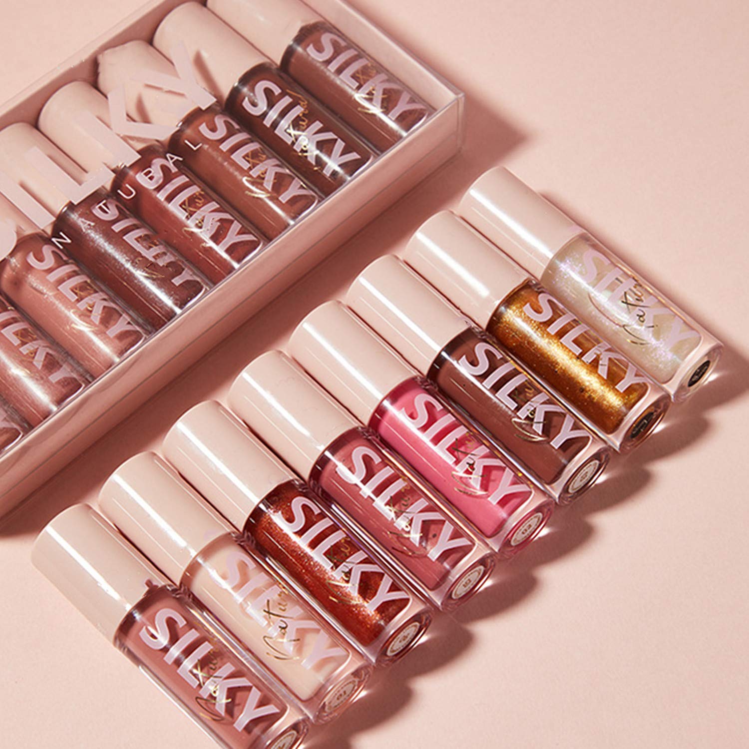 MAEPEOR 8-Piece Shimmer Lip Gloss Set | Non-Sticky, Hydrating Gloss with Long-Lasting Shine