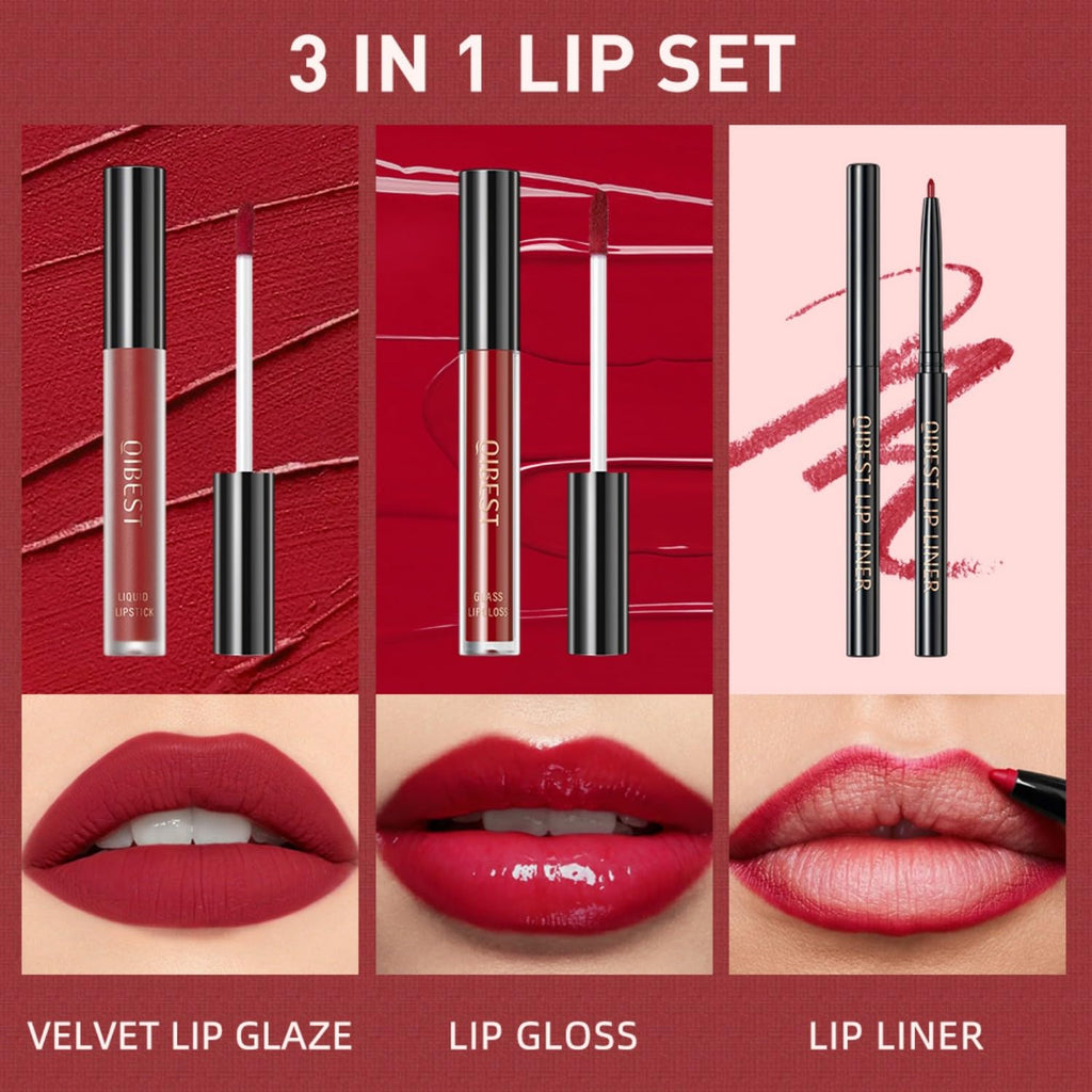 MAEPEOR All In One Lip Kit 3-in-1 Lip Liner, Lip Gloss & Lipstick Set (Kit 04 Sweety Heart)
