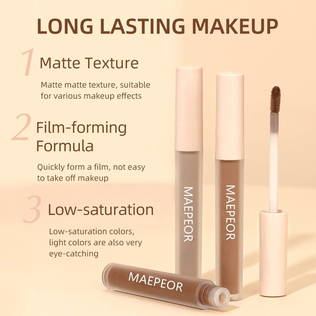 MAEPEOR Matte Liquid Eyeshadow – 8 Neutral Nude Shades | Waterproof, Long-Lasting & Lightweight