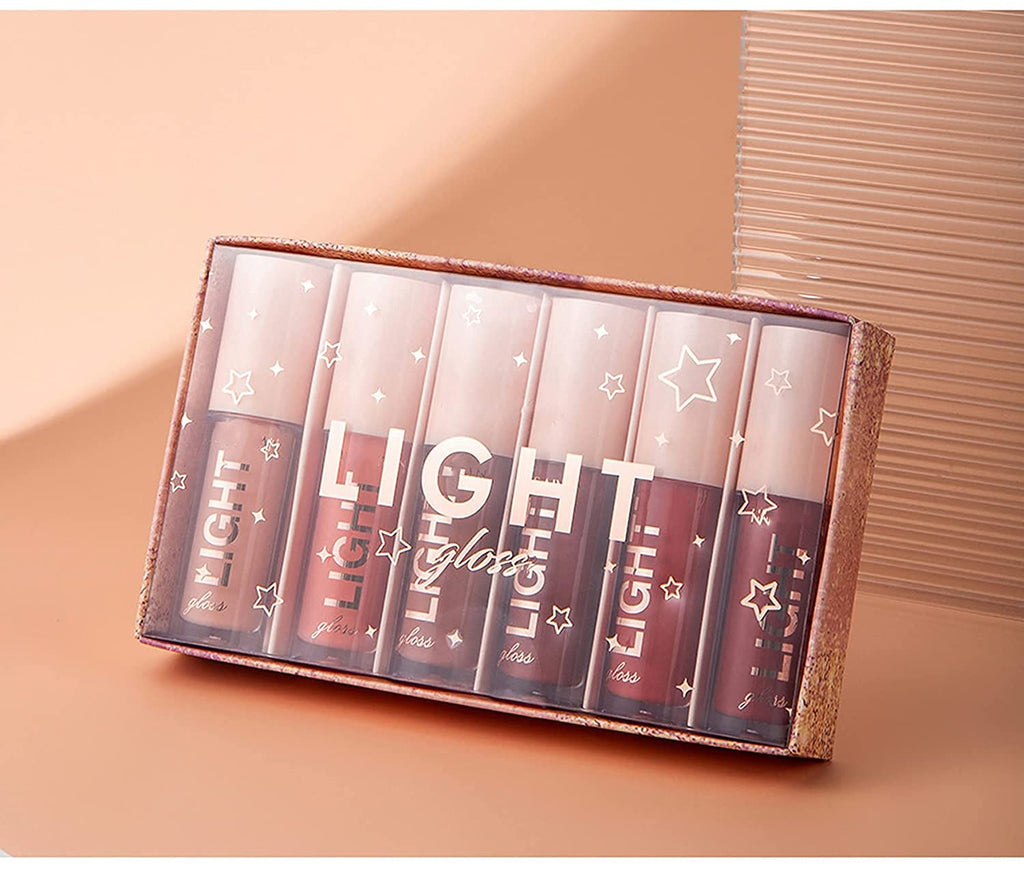 MAEPEOR Moisturizing Lipgloss Set — 6 Neutral Nude Shades for Hydrated Lips